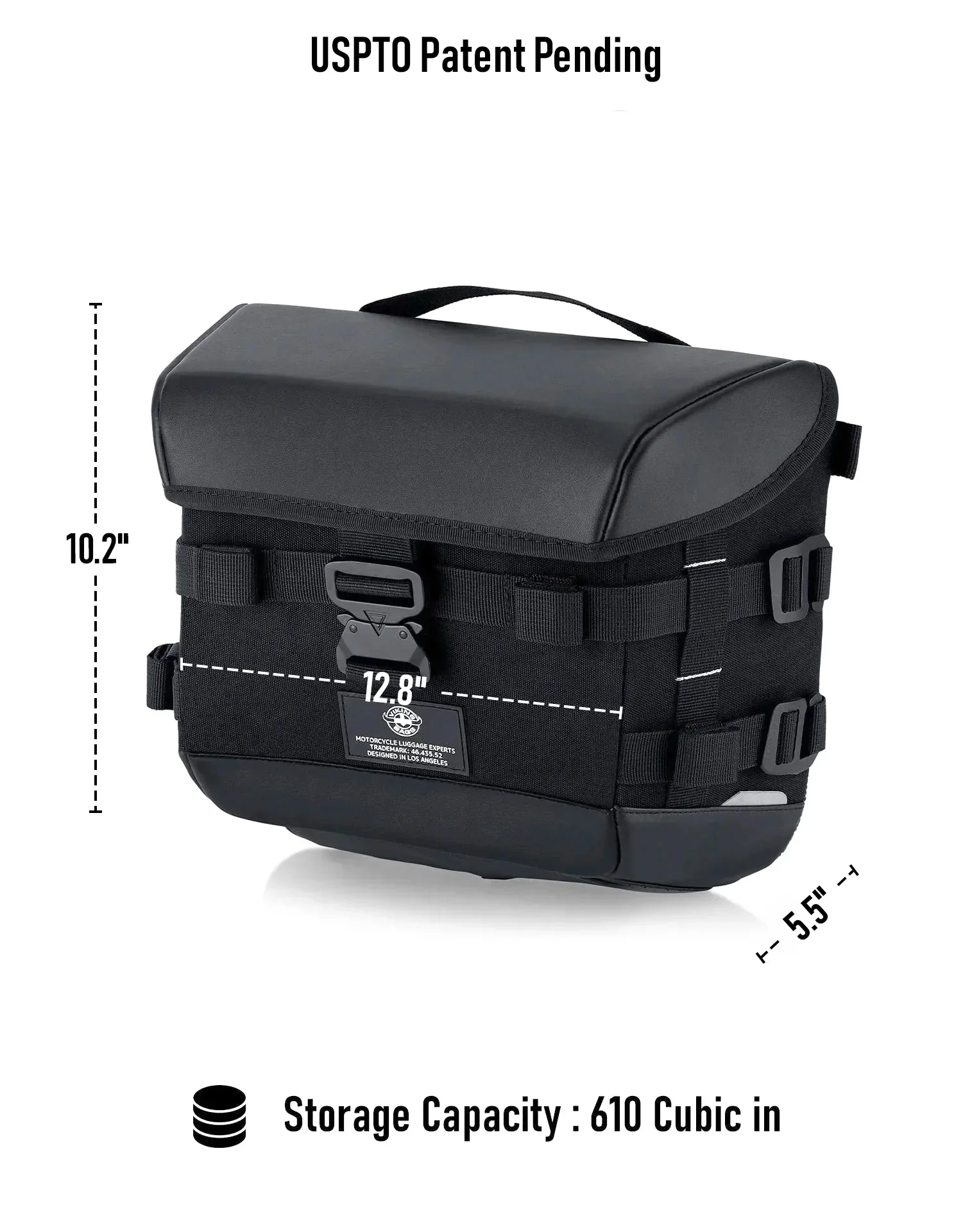 10L - Incognito Quick Mount Small Solo Motorcycle Saddlebag (Left Only) for Harley Sportster 1200 Super Low XL1200T - Image 3