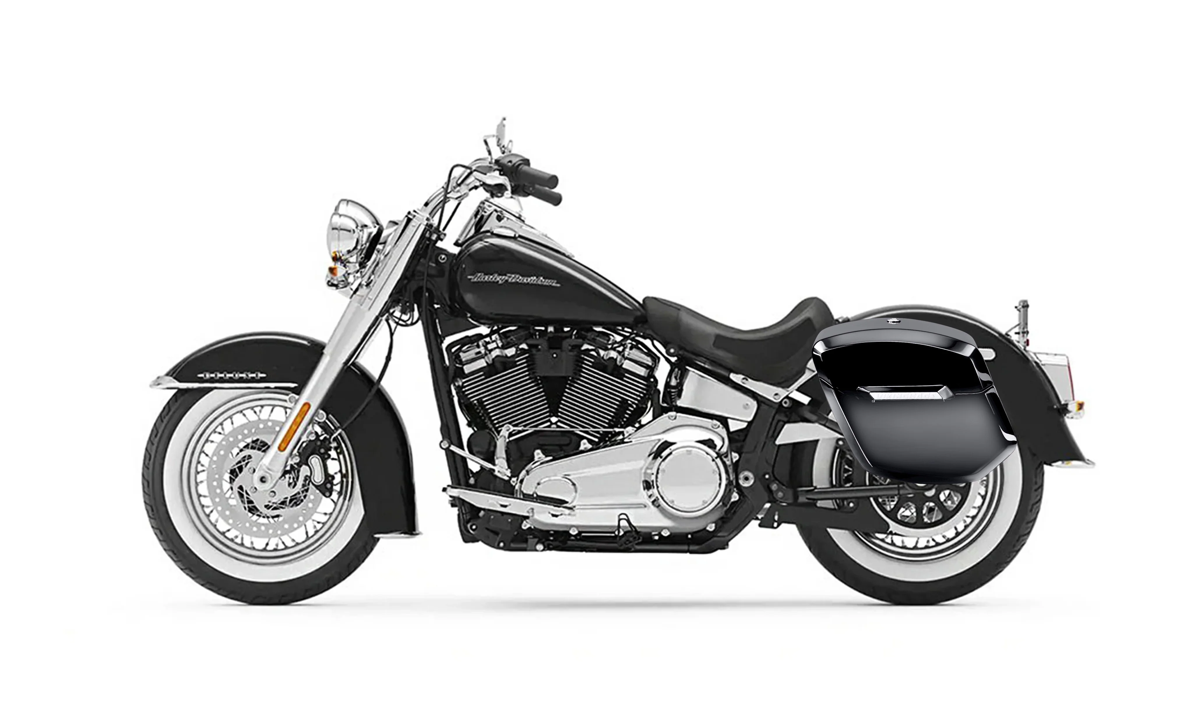 12L - Ironclad Quick Mount Medium Harley Softail Deluxe FLDE Painted Hard Solo Saddlebag (Left Only) - Image 2