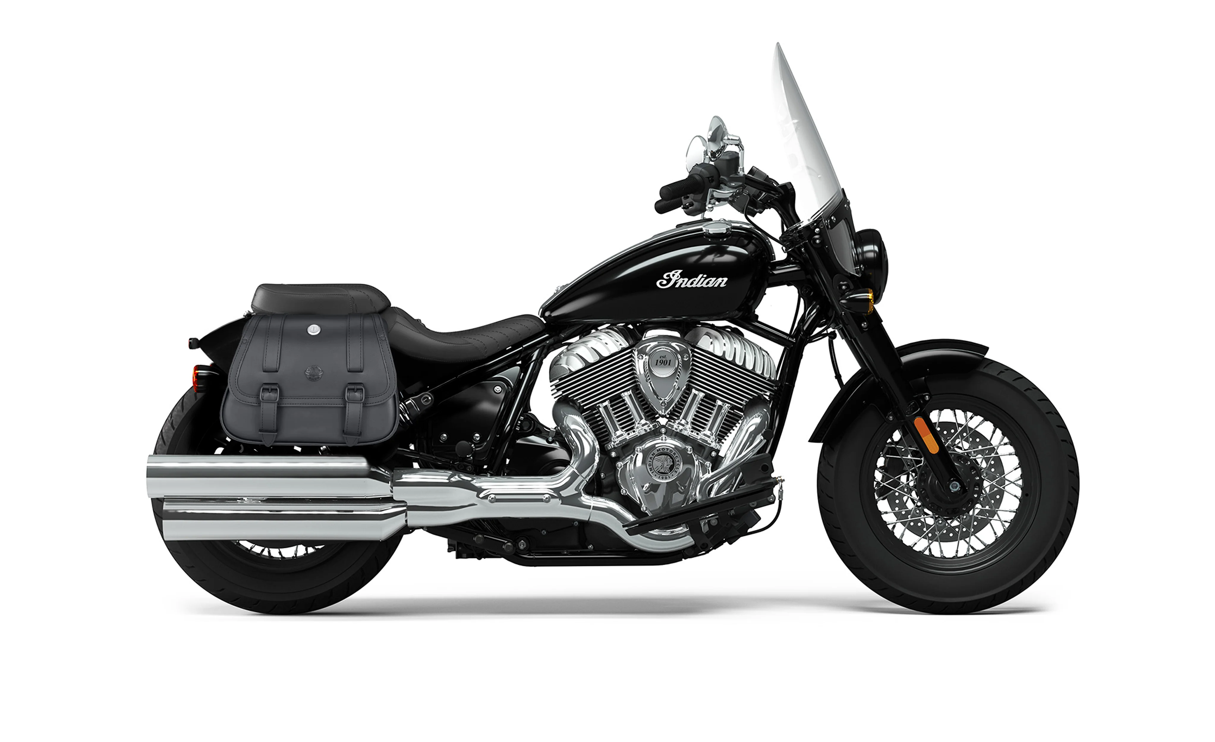 25L - SpiritBlade Large Indian Super Chief Leather Motorcycle Saddlebags - Image 2
