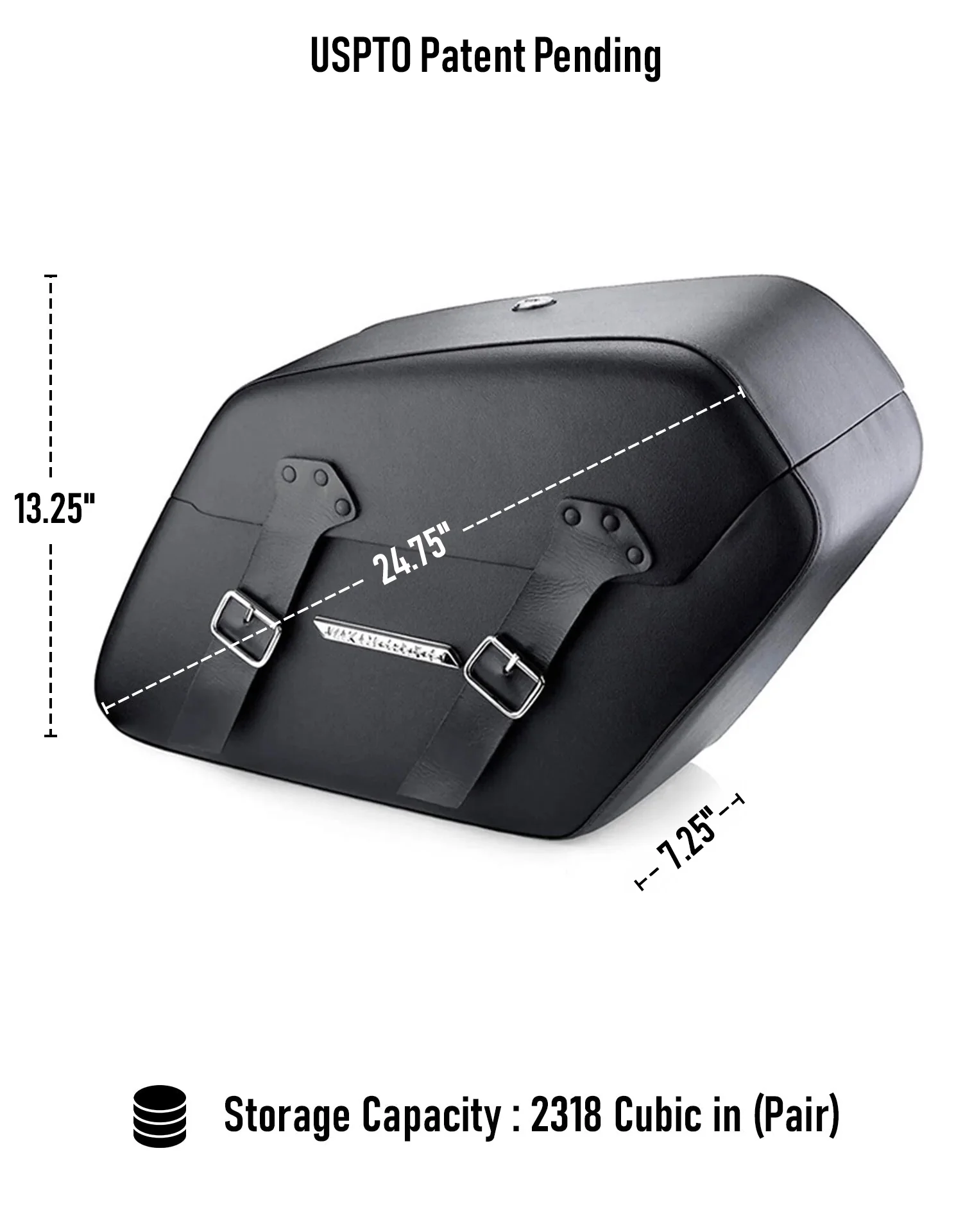38L - Baldur XL Shock Cutout Suzuki Marauder GZ250 Leather Wrapped Hard Saddlebags - Image 3