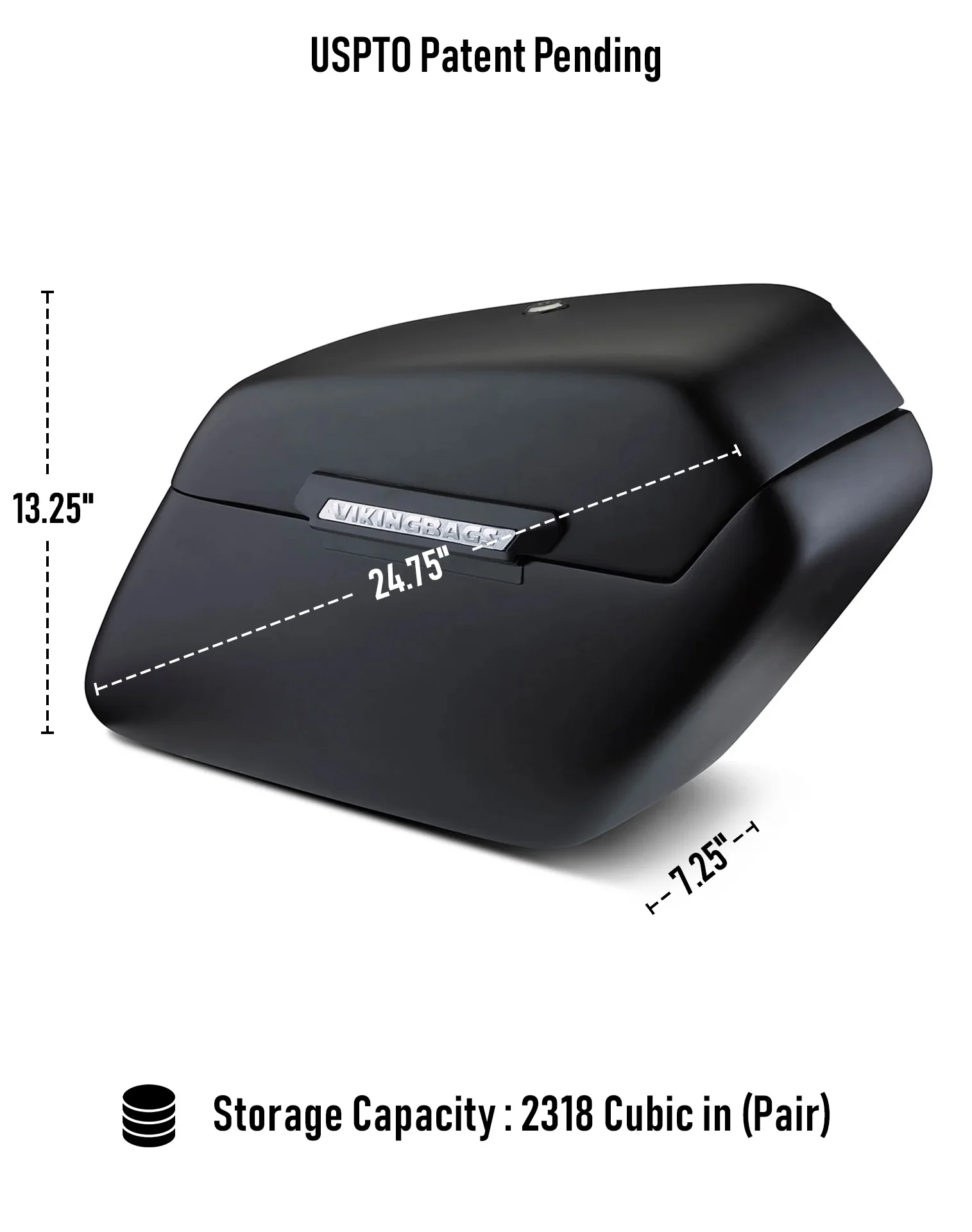 38L - Baldur XL Shock Cut-Out Triumph Thunderbird LT Matte Hard Saddlebags - Image 3