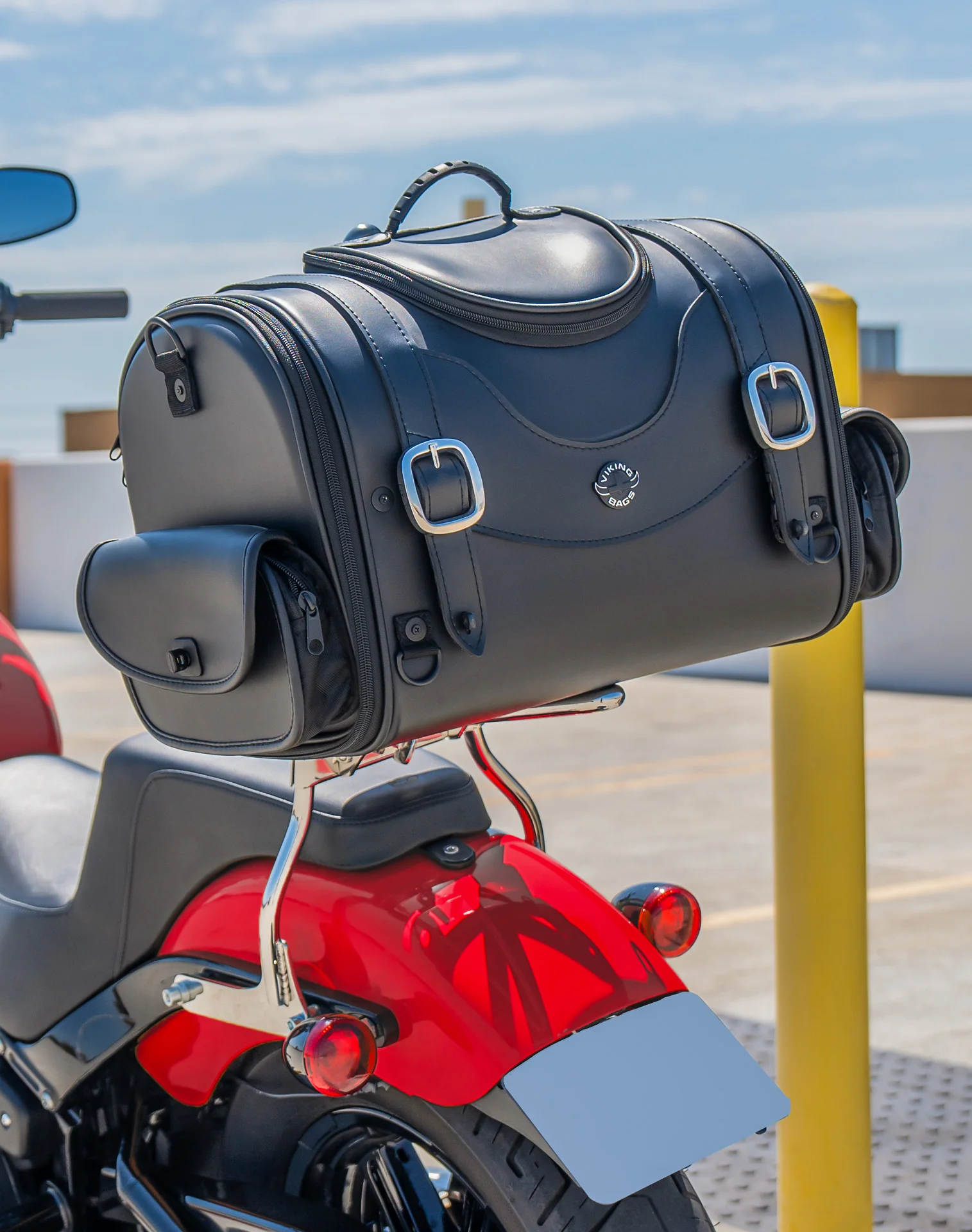 28L - Century Large BMW Leather Motorcycle Roll Bag - Image 5