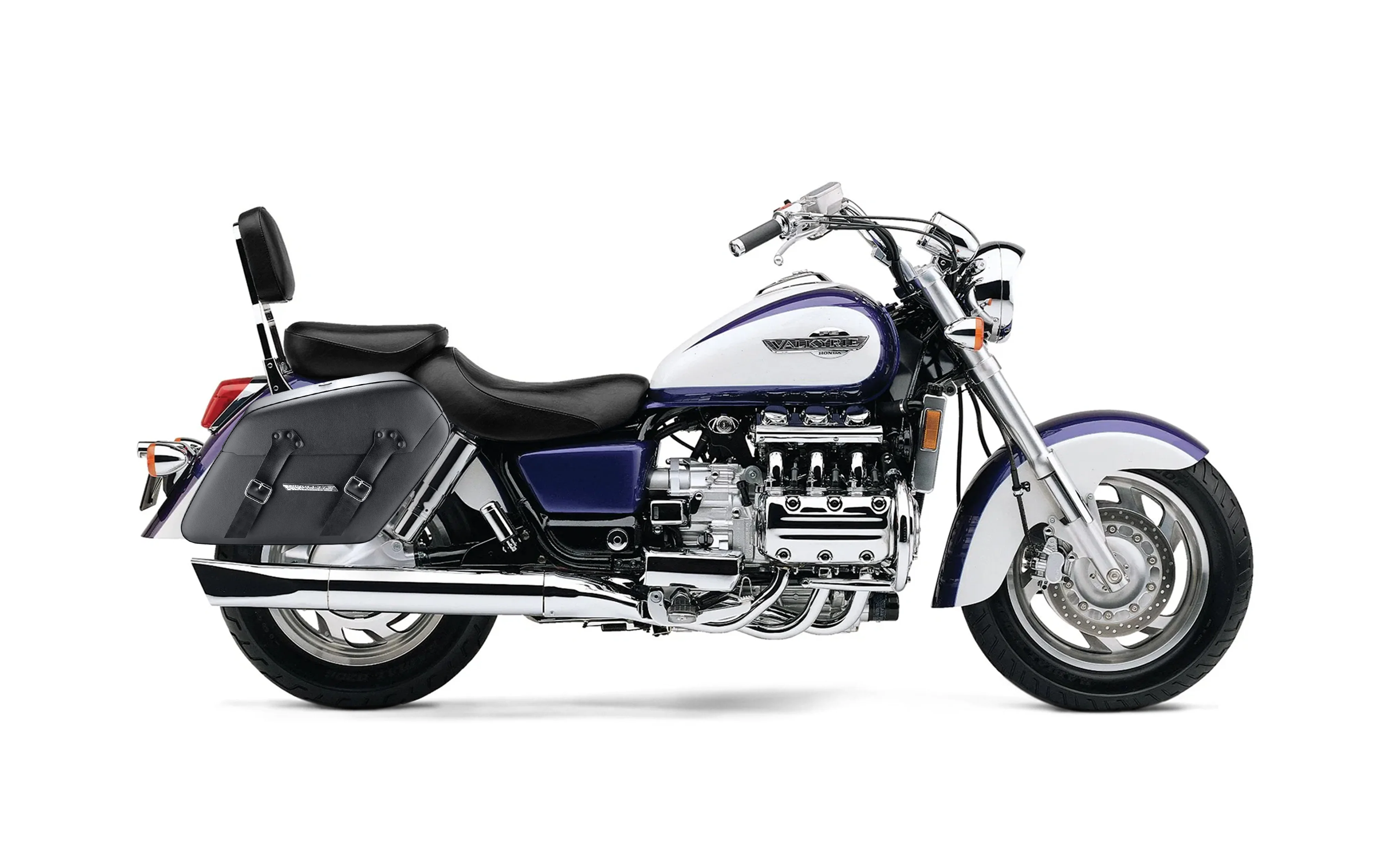 42L - Baldur XL Honda Valkyrie 1500 Interstate Leather Wrapped Hard Saddlebags - Image 2