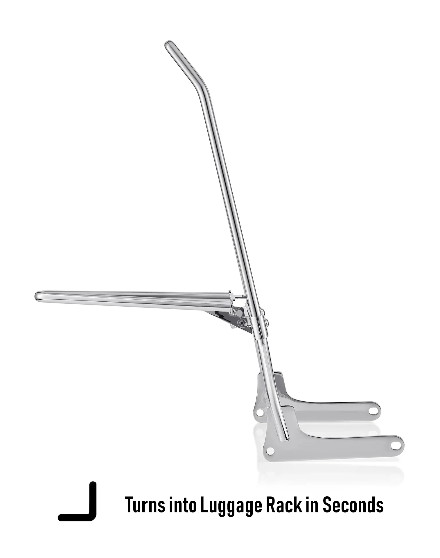Iron Born Blade 25" Sissy Bar w/ Foldable Luggage Rack for Harley Softail Street Bob Chrome - Image 10