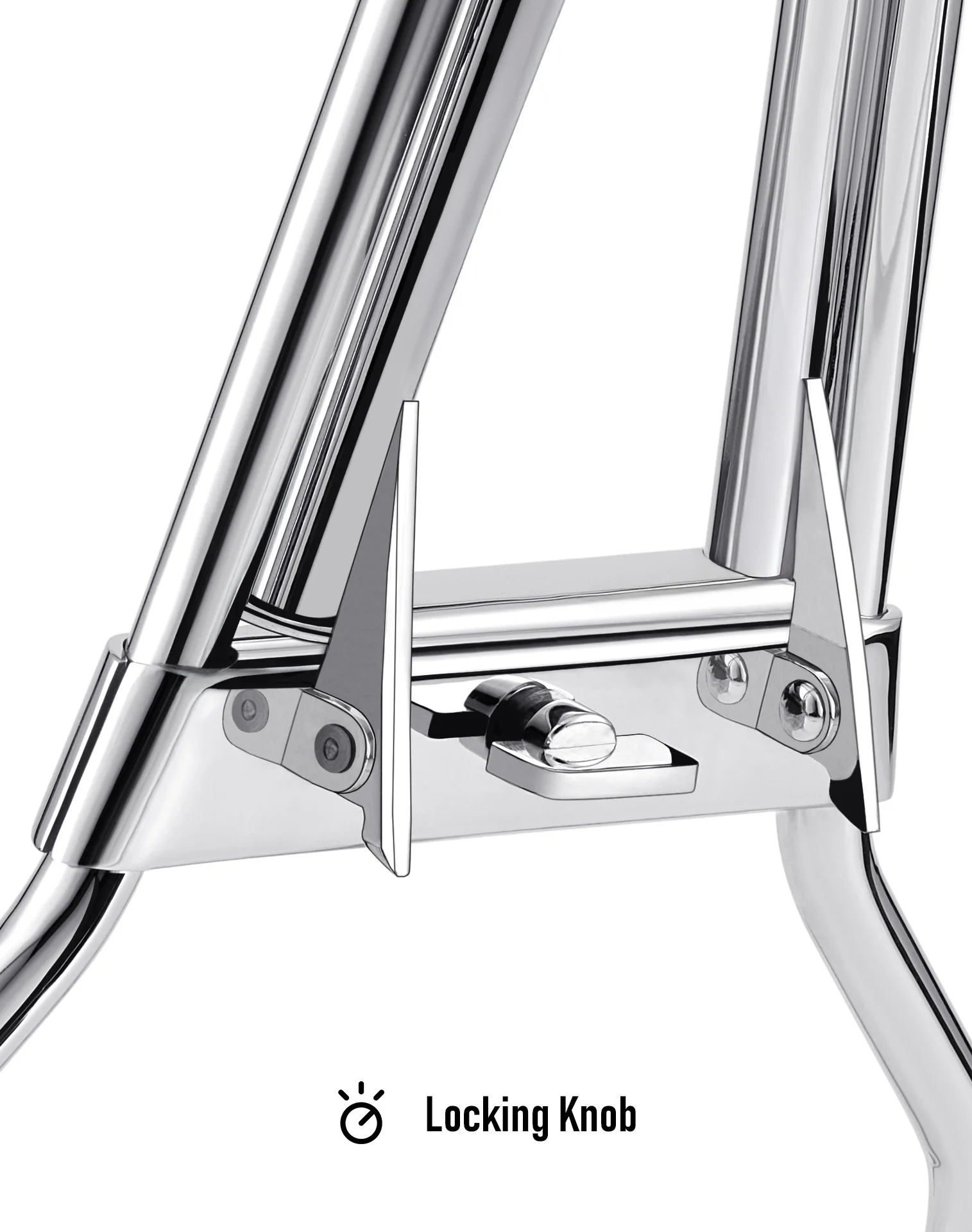 Iron Born Blade 25" Sissy Bar with Foldable Luggage Rack for Harley Dyna Low Rider S FXDLS (2016-17) Chrome - Image 9