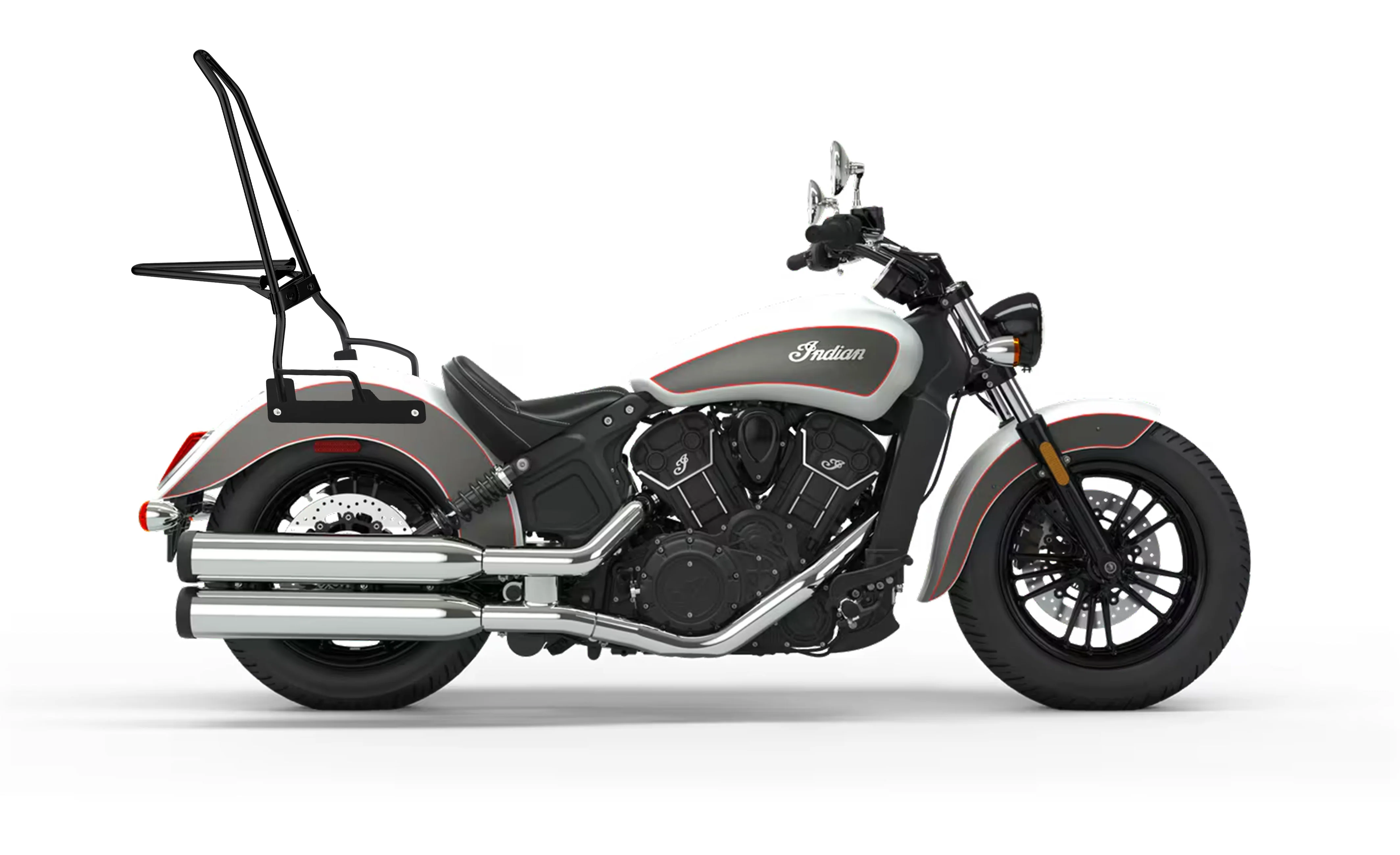 Iron Born Blade 25" Indian Scout Sissy Bar with Foldable Luggage Rack Matte Black - Image 2