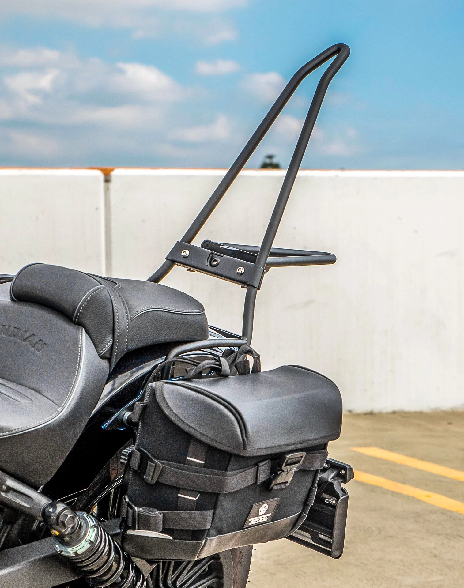 Iron Born Blade 25" Sissy Bar with Foldable Luggage Rack for 2025+ Indian Scout Bobber Matte Black - Image 5