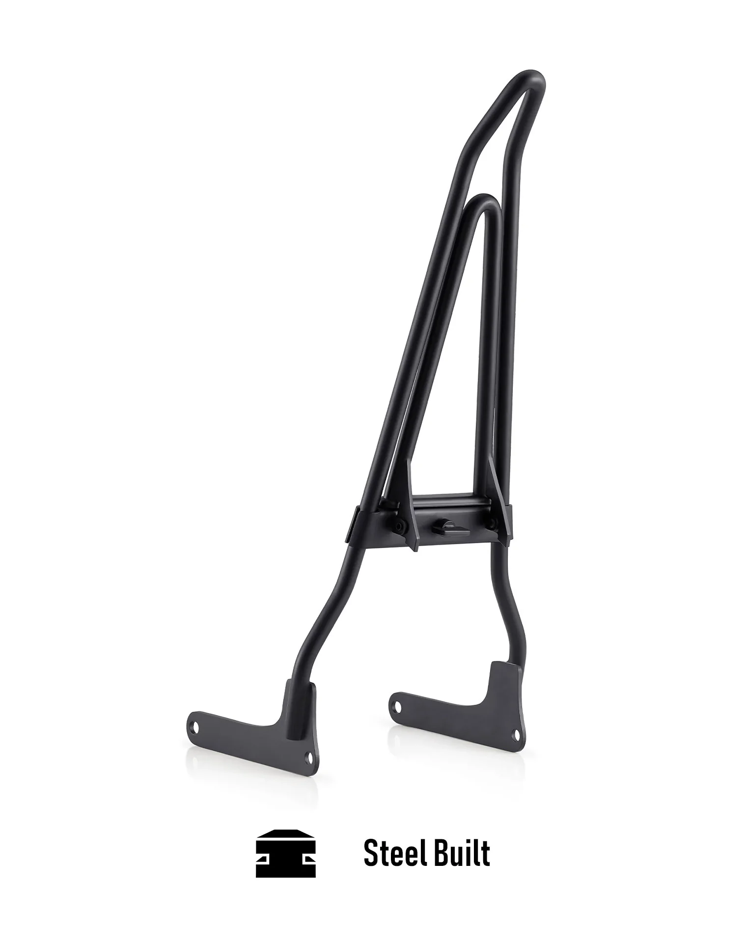 Iron Born Blade 25" Sissy Bar with Foldable Luggage Rack for Harley Softail Street Bob Matte Black - Image 11