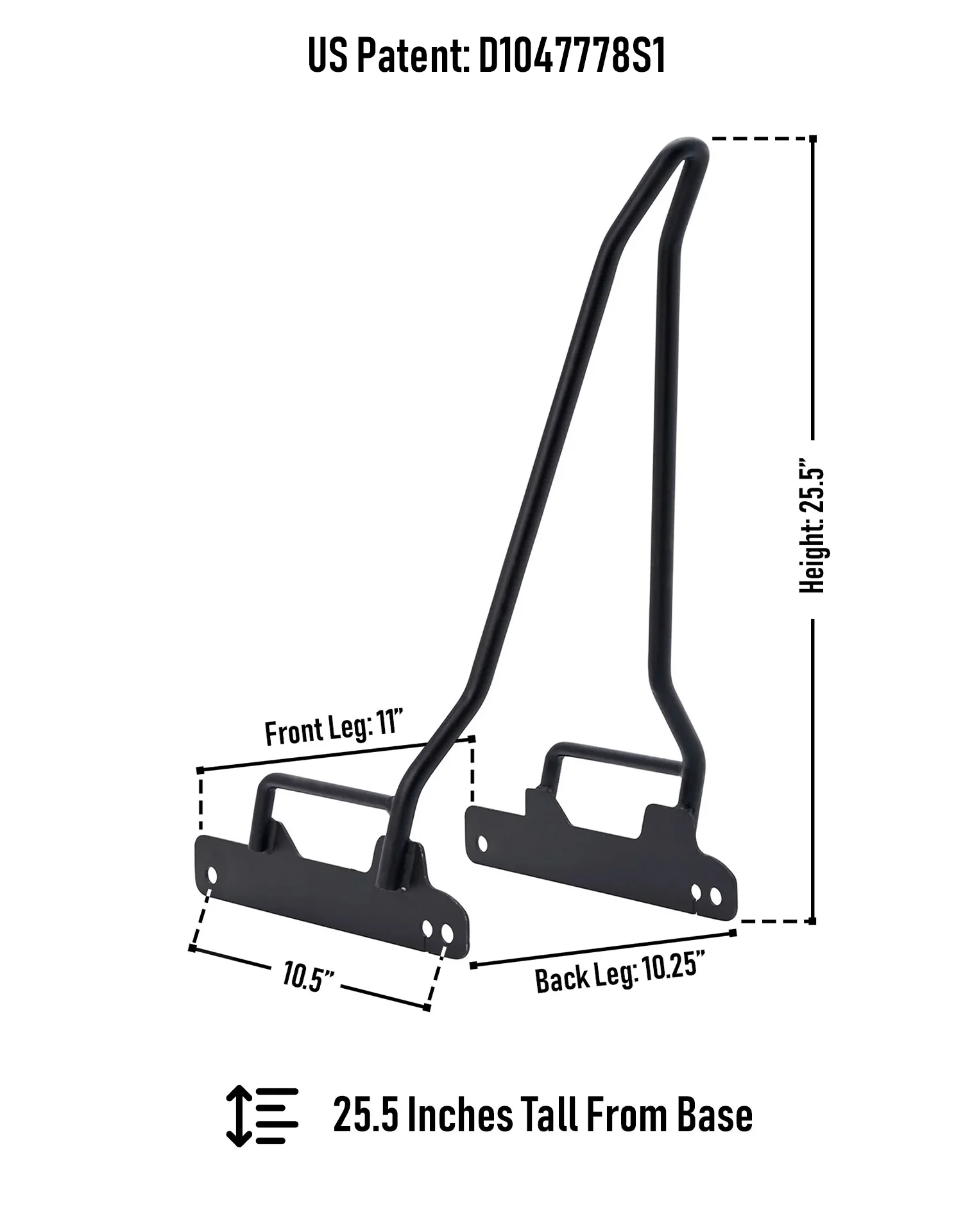 Iron Born Blade 25" Sissy Bar for Harley Dyna Super Glide Custom FXDC/I Matte Black - Image 3