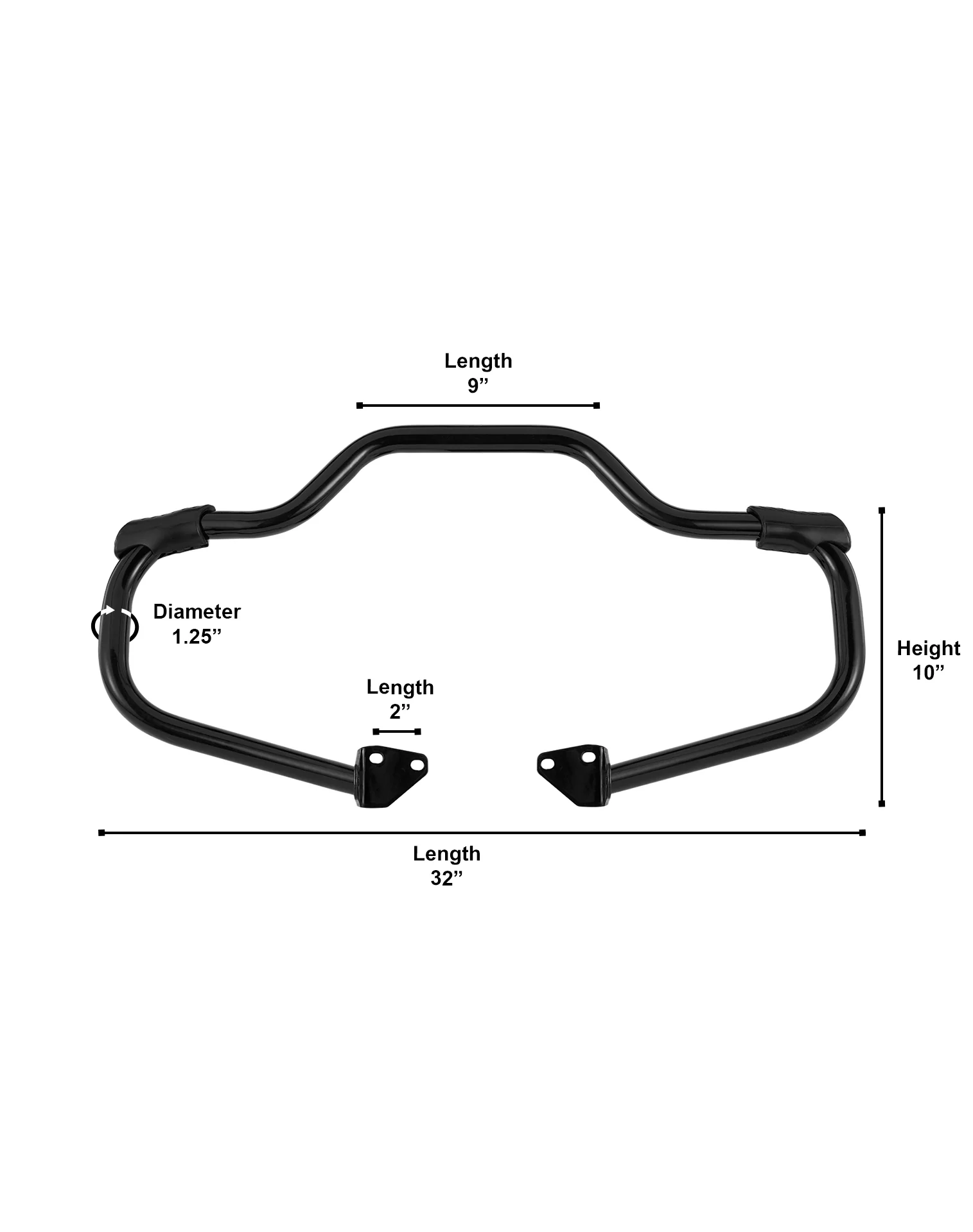 Viking Ironstrike Crash Bar for Harley Dyna Low Rider FXDL/I Gloss Black - Image 4
