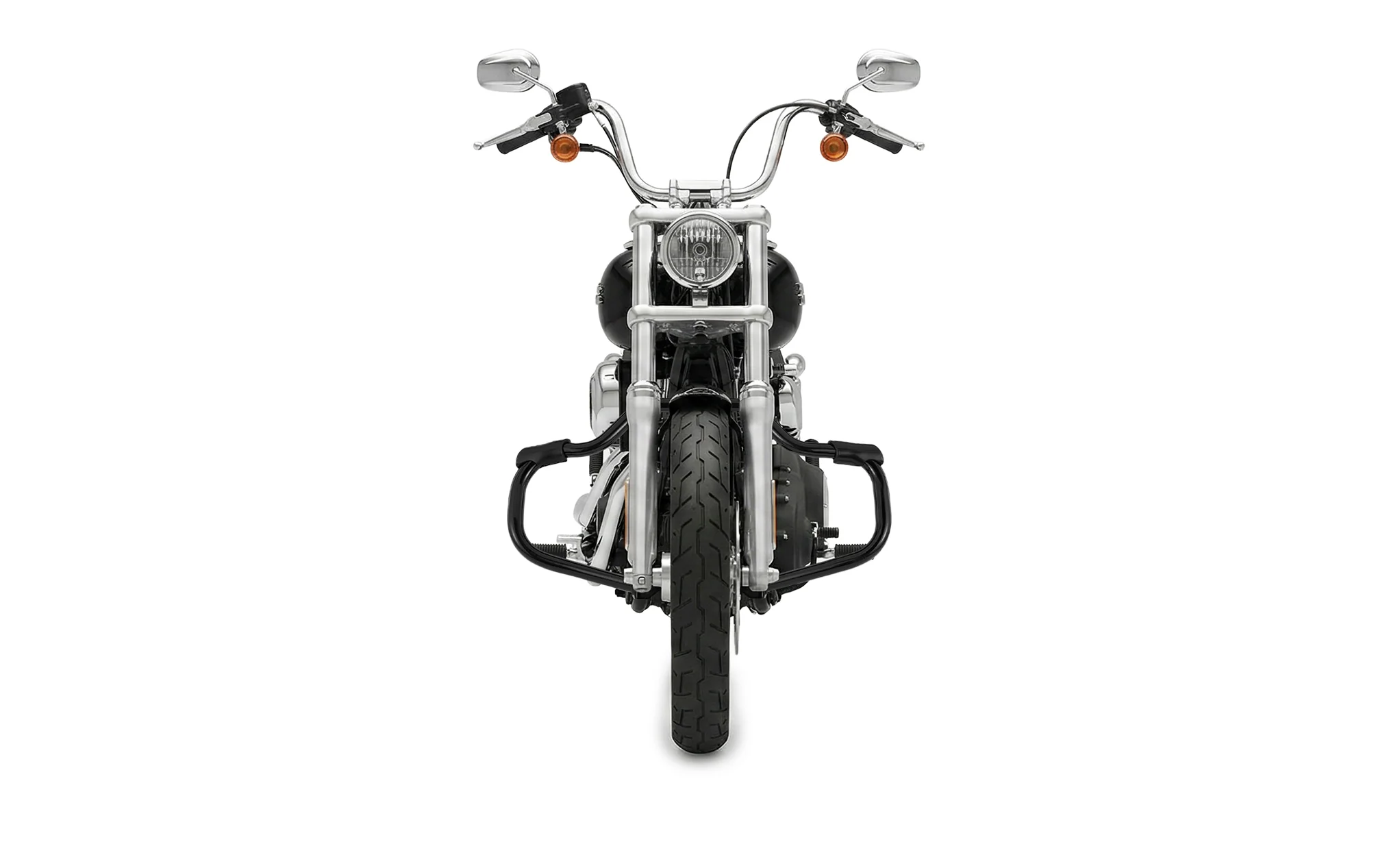 Viking Ironstrike Crash Bar for Harley Dyna Switchback FLD Gloss Black - Image 3