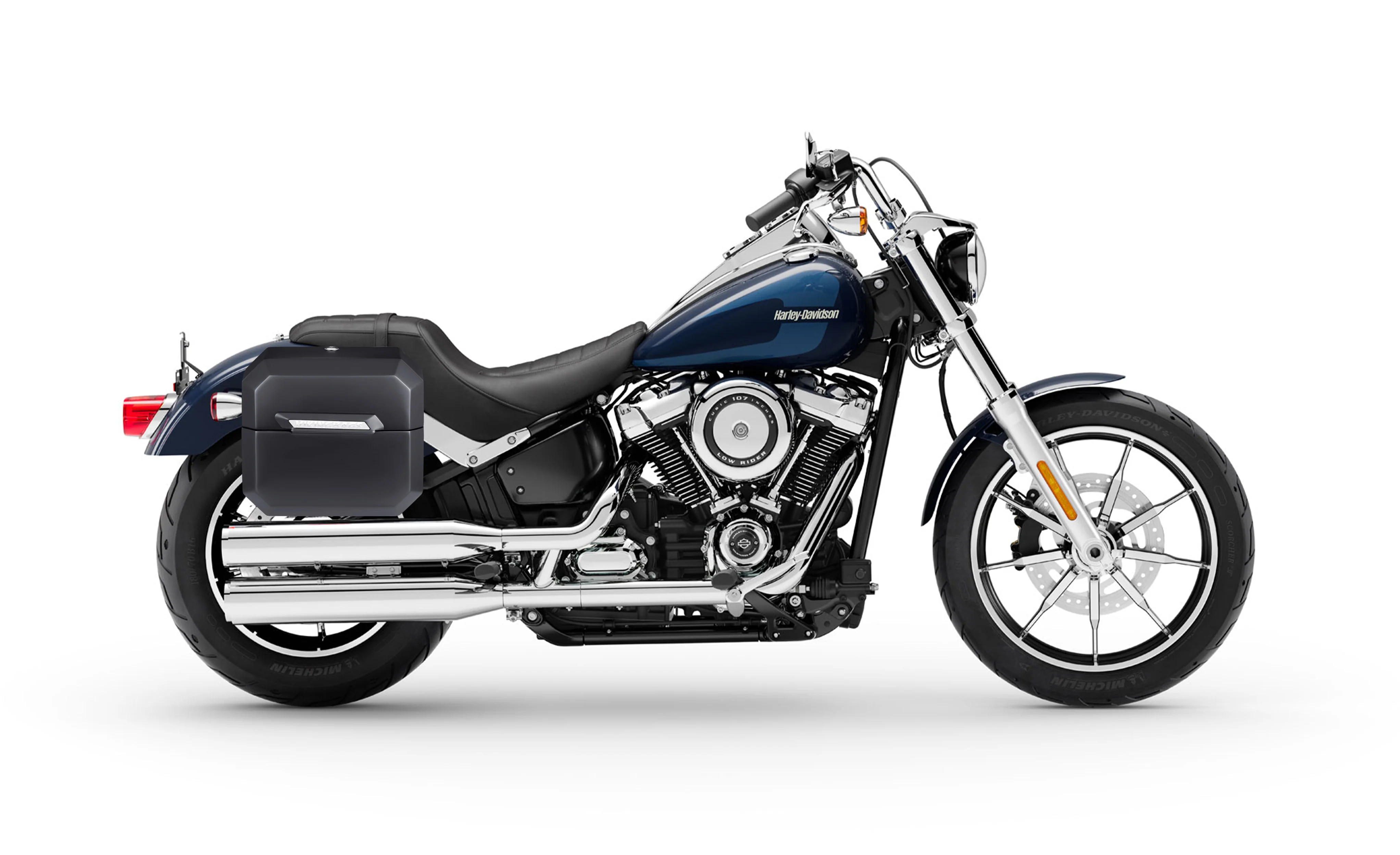 20L - Outlaw Quick-Mount Small Harley Softail Low Rider FXLR Matte Hard Saddlebags - Image 2