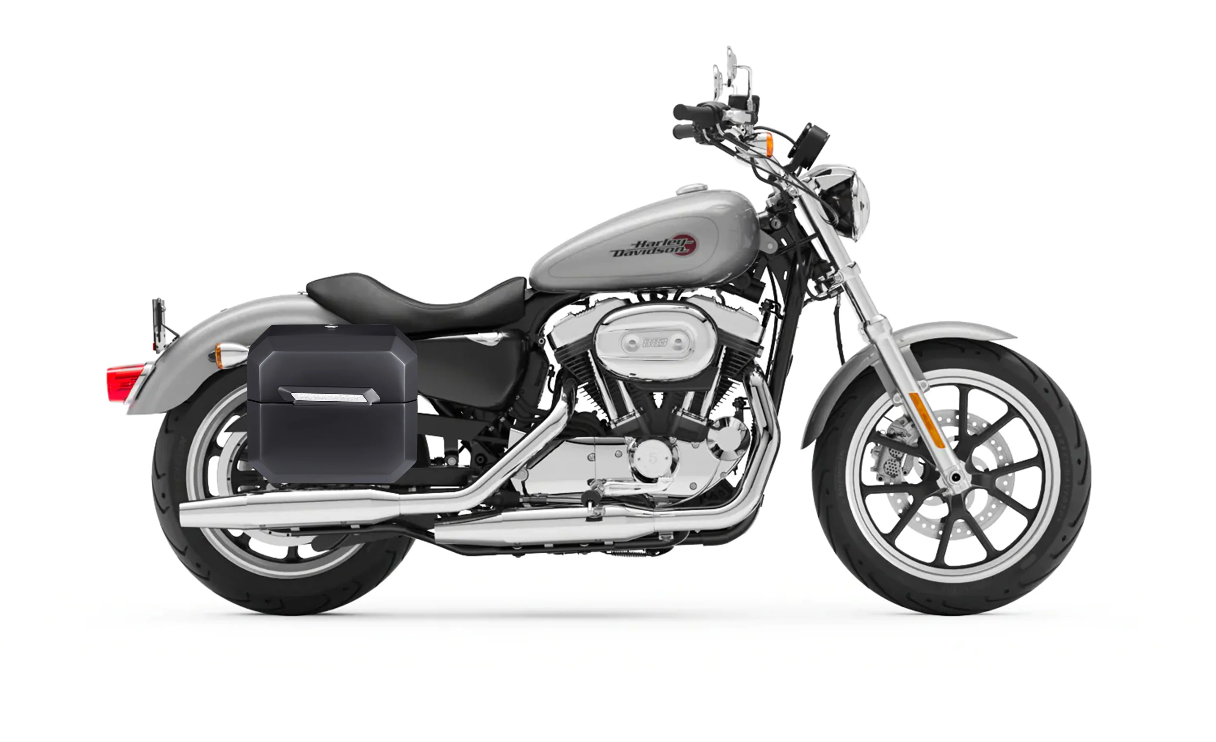 20L - Outlaw Quick-Mount Small Harley Sportster Superlow XL883L Matte Hard Saddlebags - Image 2
