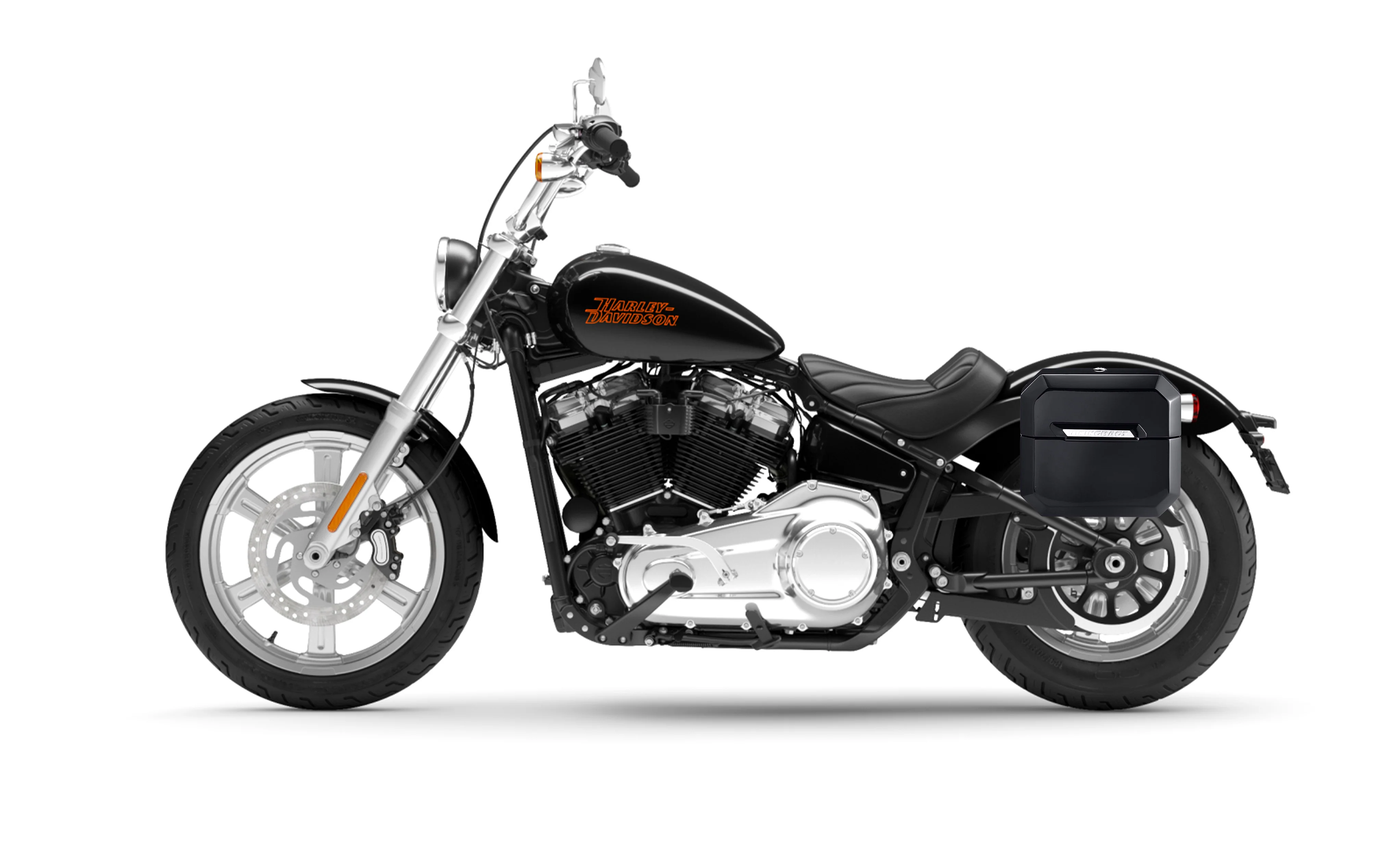 20L - Outlaw Quick-Mount Small Harley Softail Standard FXST Painted Hard Saddlebags - Image 2