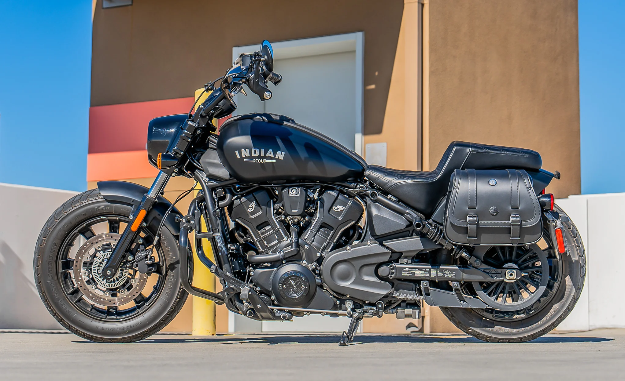 25L - SpiritBlade Large 2025+ Indian Scout Sixty Bobber Leather Motorcycle Saddlebags - Image 2