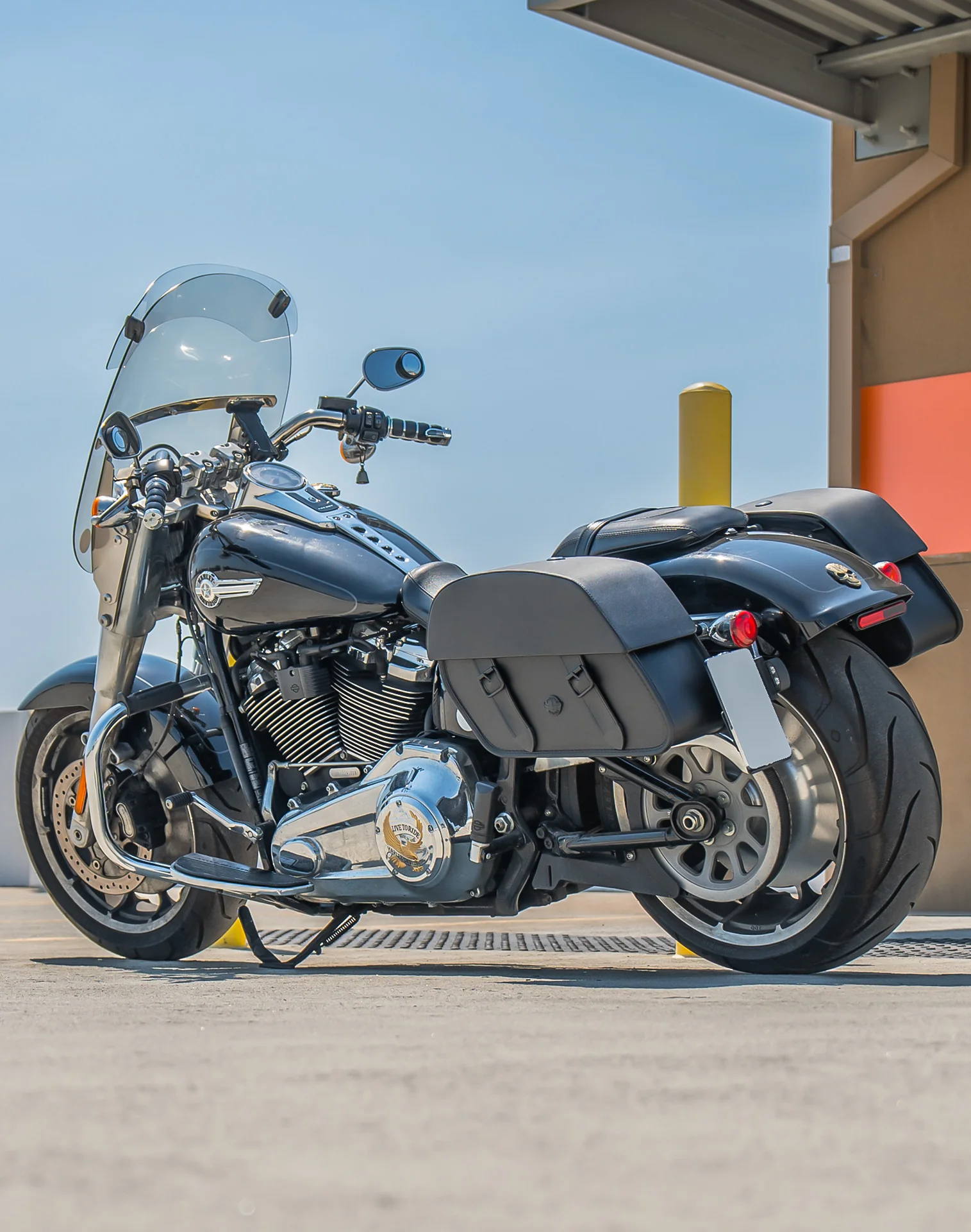 28L - Baelor Medium Quick Mount Motorcycle Saddlebags For Harley Softail Fat Boy FLFB/S - Image 3