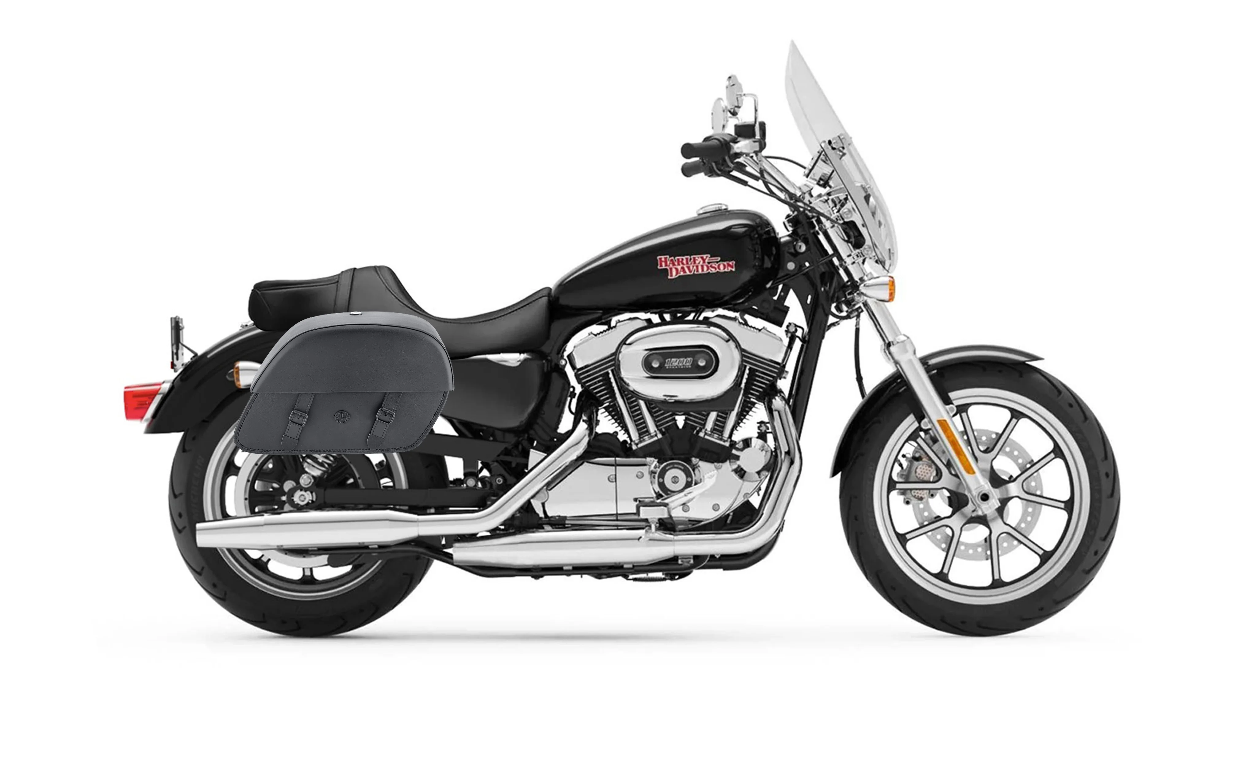 28L - Baelor Medium Quick Mount Motorcycle Saddlebags For Harley Sportster 1200 Super Low XL1200T - Image 2