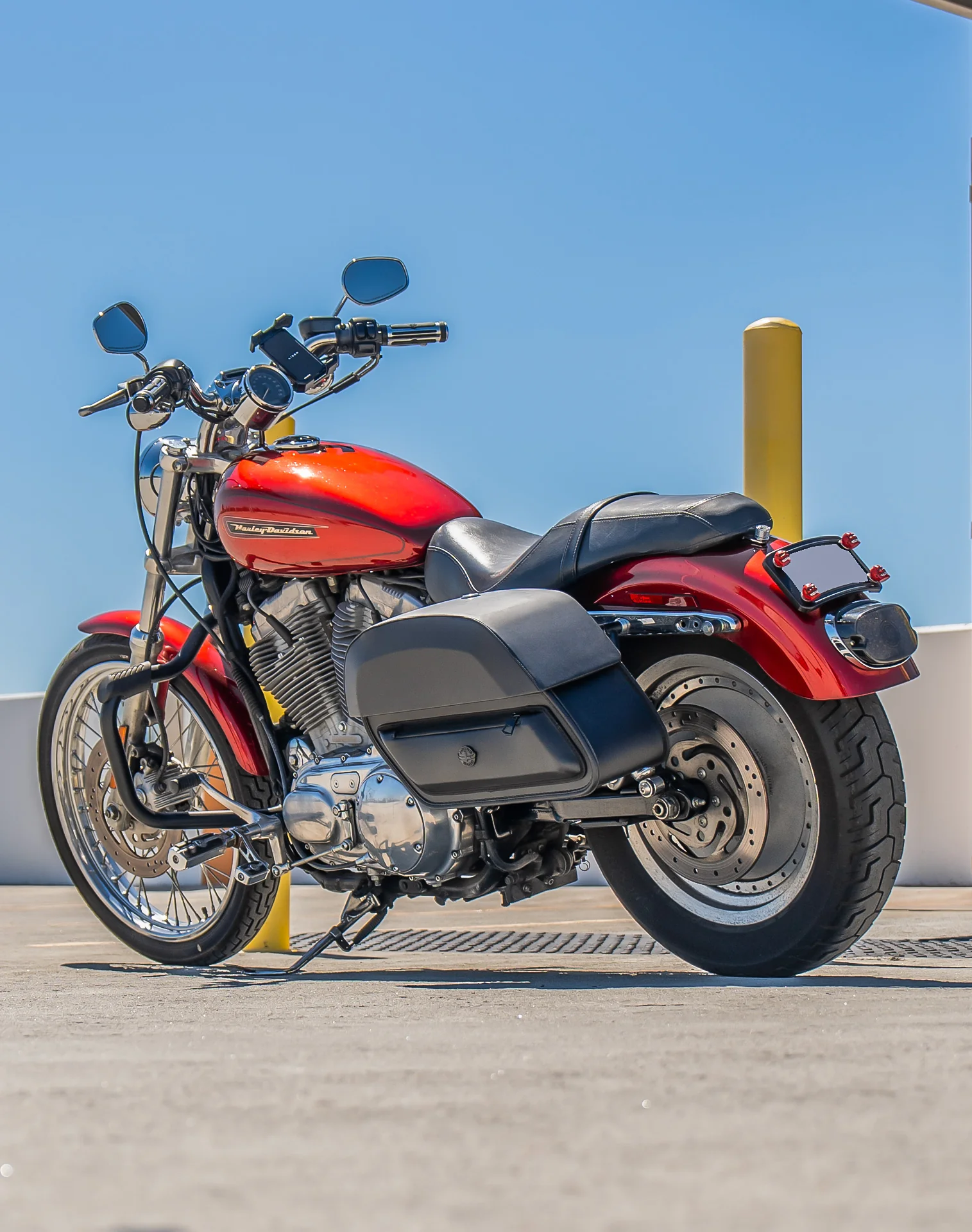 28L - Pantheon Medium Quick Mount Motorcycle Saddlebags For Harley Sportster 883 Custom XL883C/XLH883C - Image 3