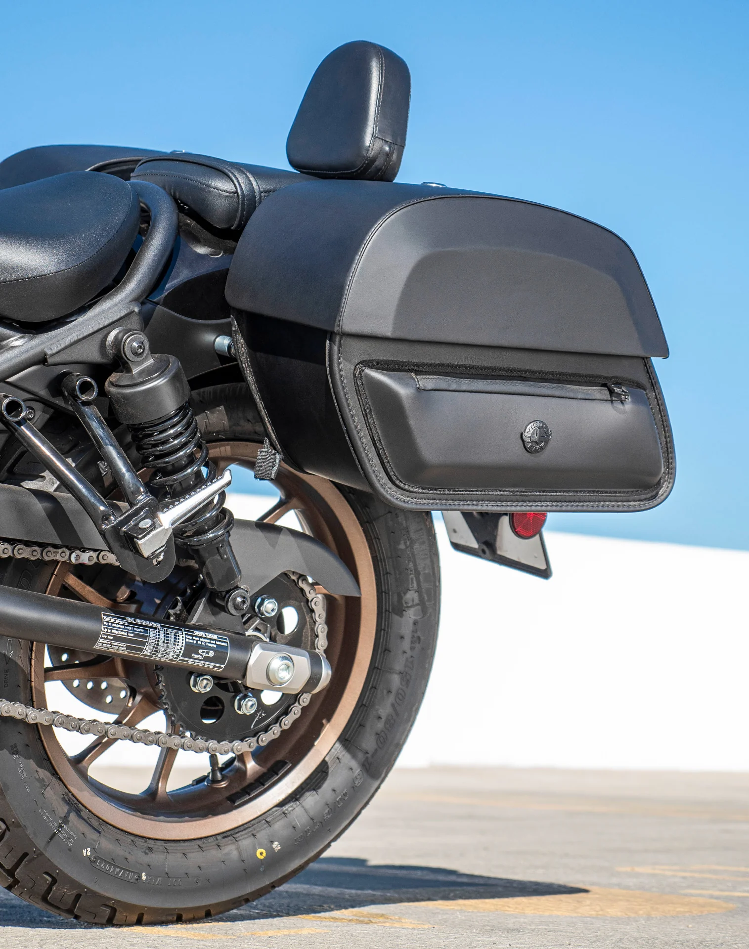 28L - Pantheon Medium Quick Mount Honda Rebel 300 Motorcycle Saddlebags - Image 5