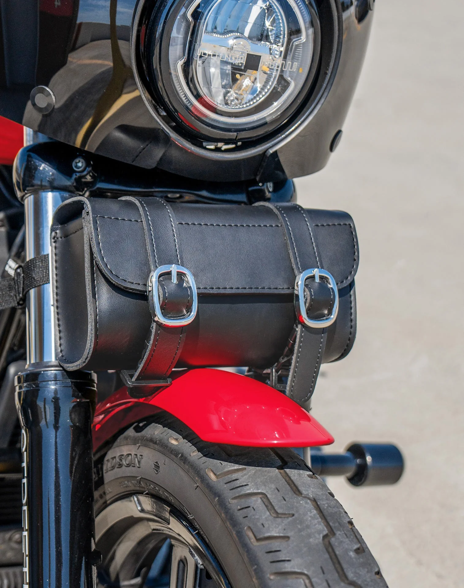 2L - Armor Plain Leather Motorcycle Tool Bag - Image 5