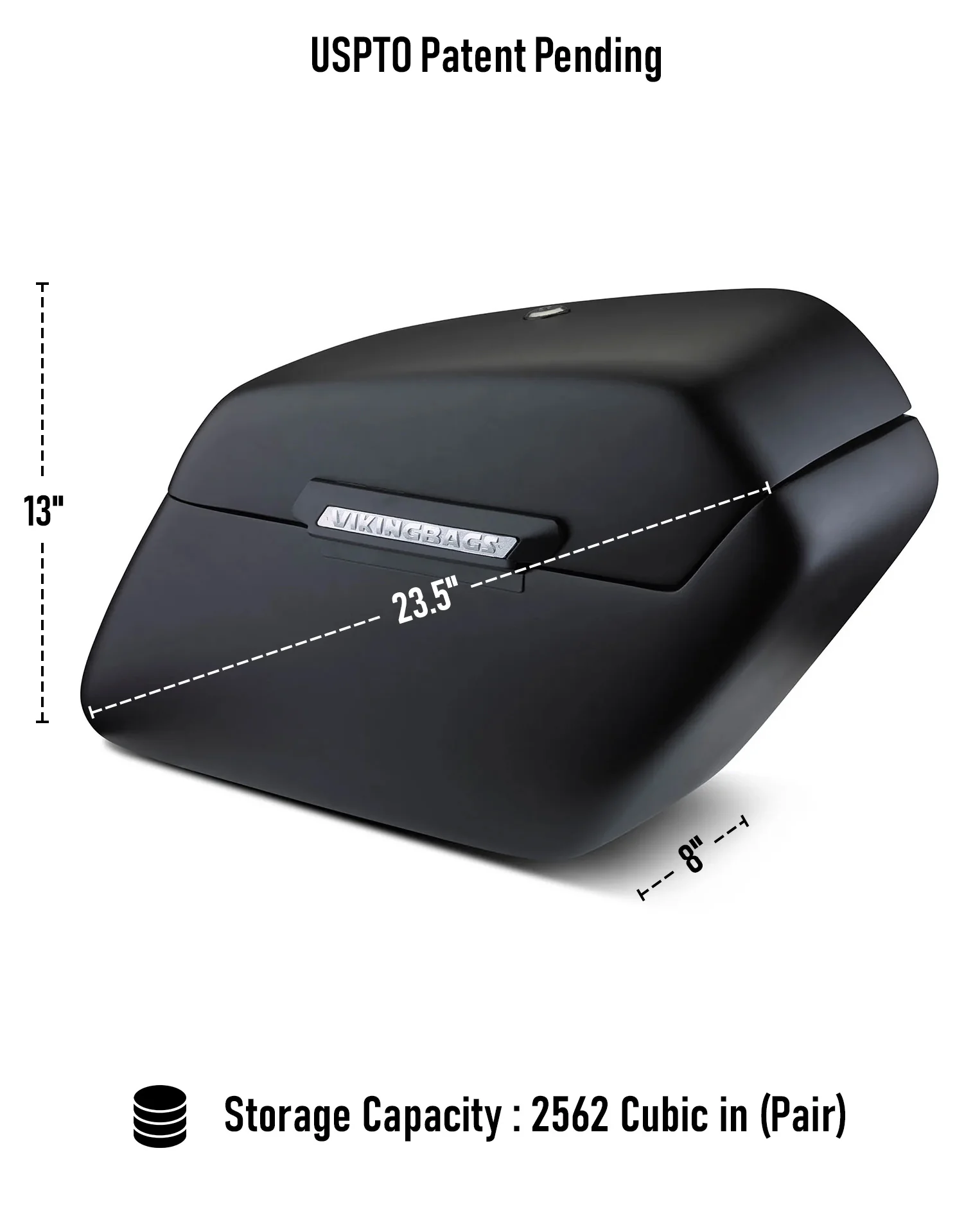 42L - Baldur Extra Large Matte Motorcycle Hard Saddlebags for Harley Softail Street Bob FXBB/S - Image 3