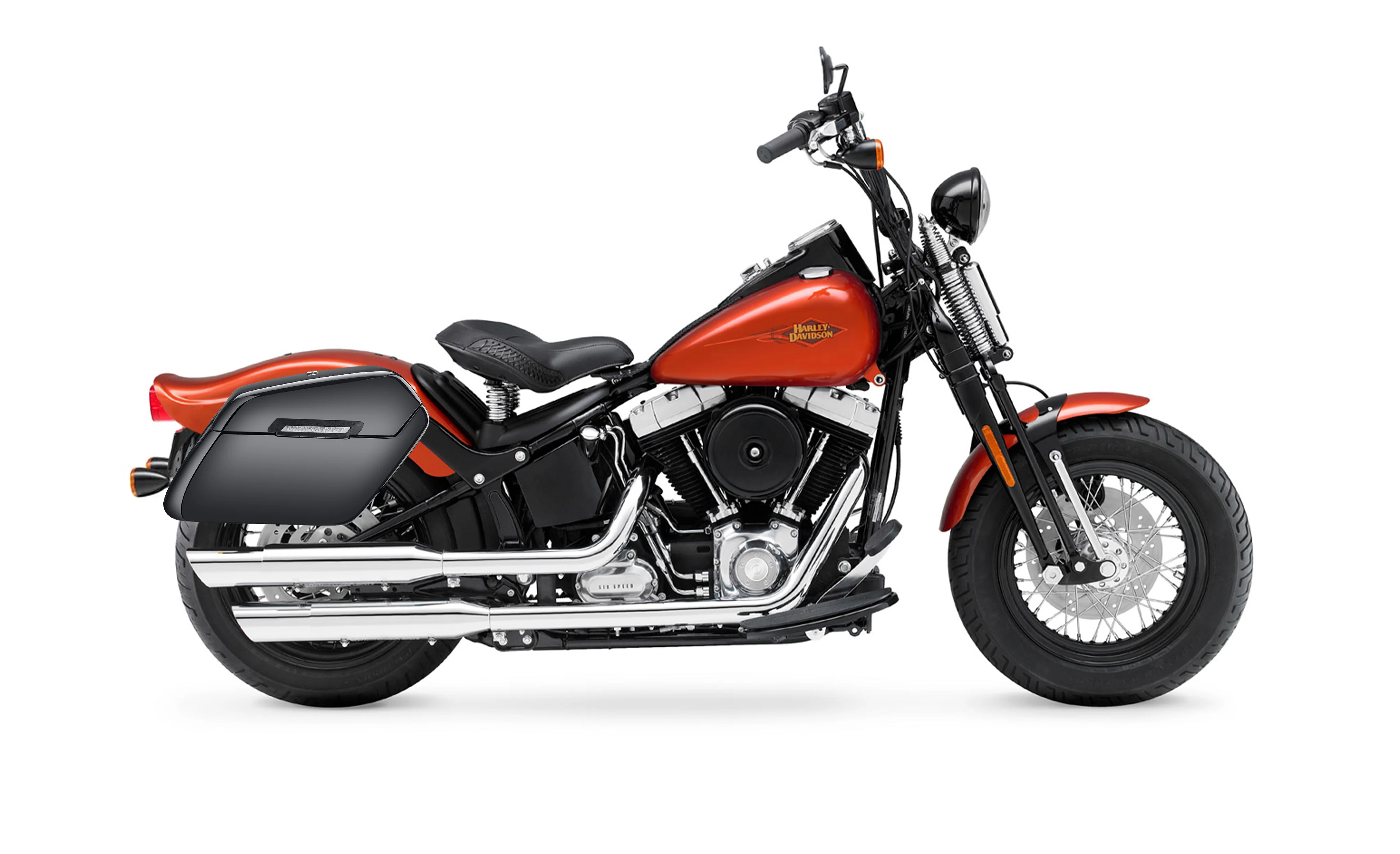 42L - Baldur Extra Large Painted Motorcycle Hard Saddlebags for Harley Softail Cross Bones FLSTSB - Image 2