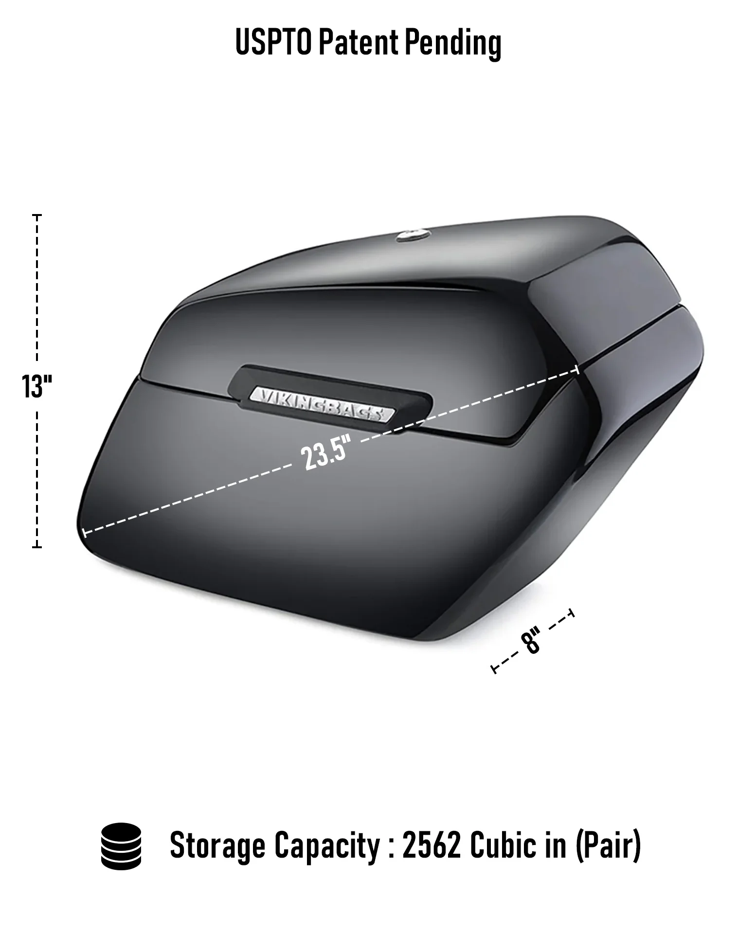 42L - Baldur Extra Large Painted Motorcycle Hard Saddlebags for Harley Softail Cross Bones FLSTSB - Image 3