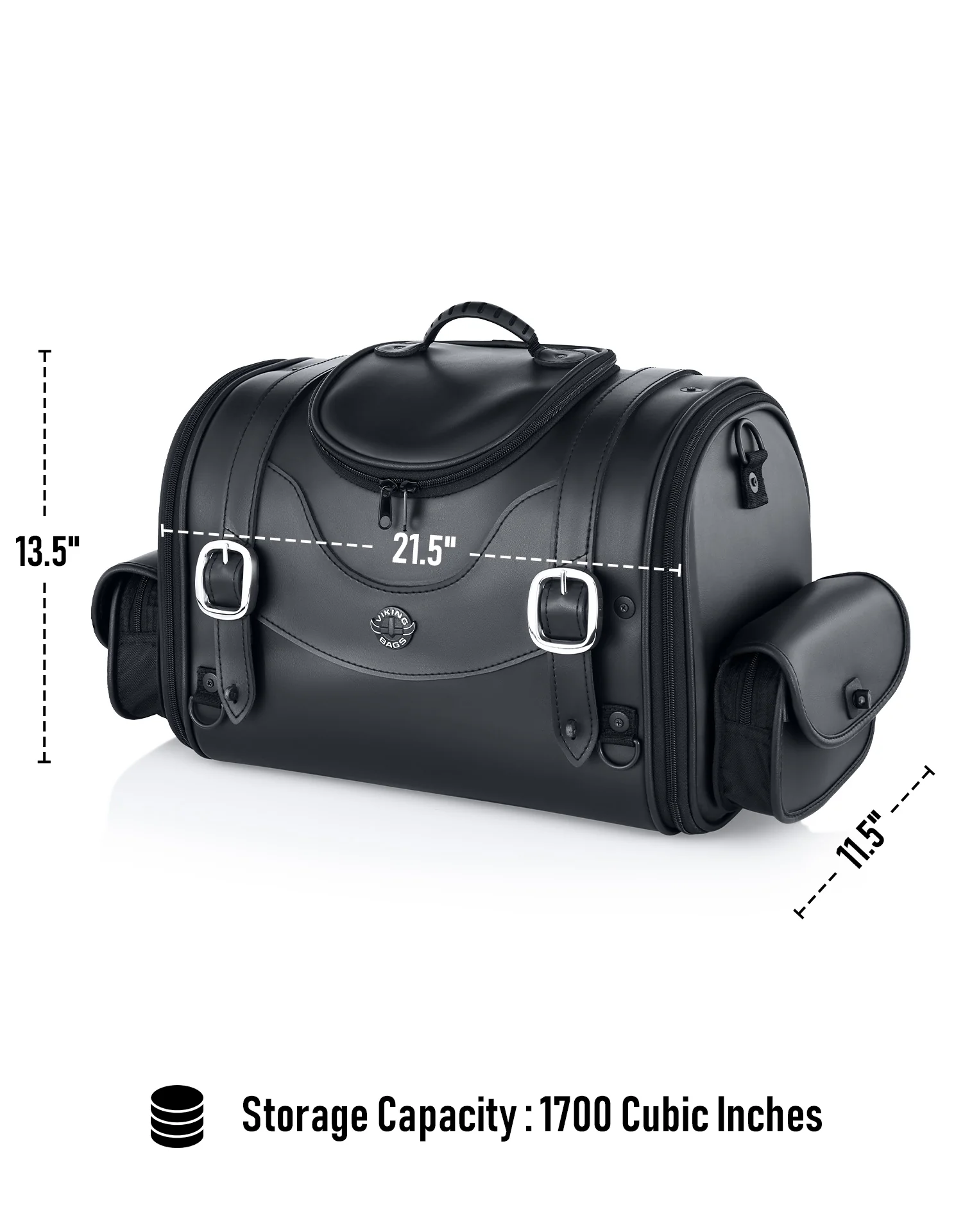 28L - Century Large Triumph Leather Motorcycle Roll Bag - Image 7