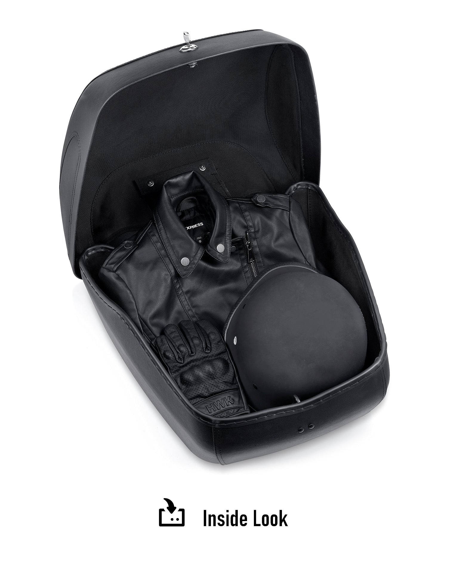 42L - Challenger XL Victory Leather Wrapped Hard Motorcycle Trunk - Image 10