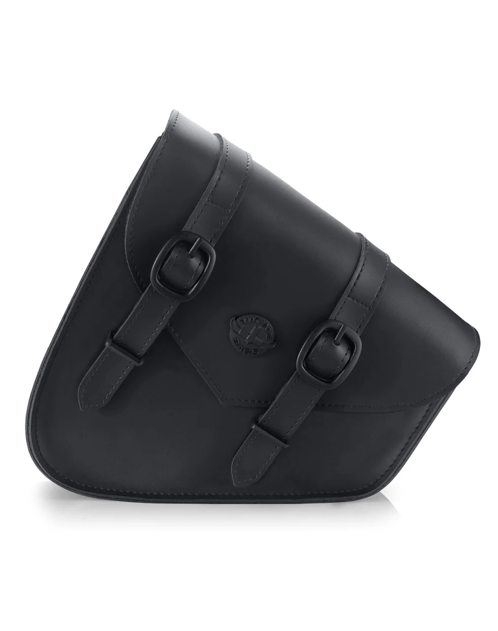 3L - Dark Age Plain Leather Motorcycle Swing arm Bag For Harley Softail - Image 8