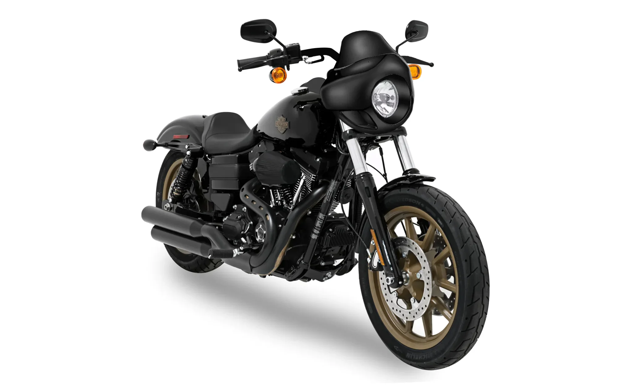 Viking Derby Motorcycle Fairing For Harley Dyna Low Rider S FXDLS Gloss Black - Image 2
