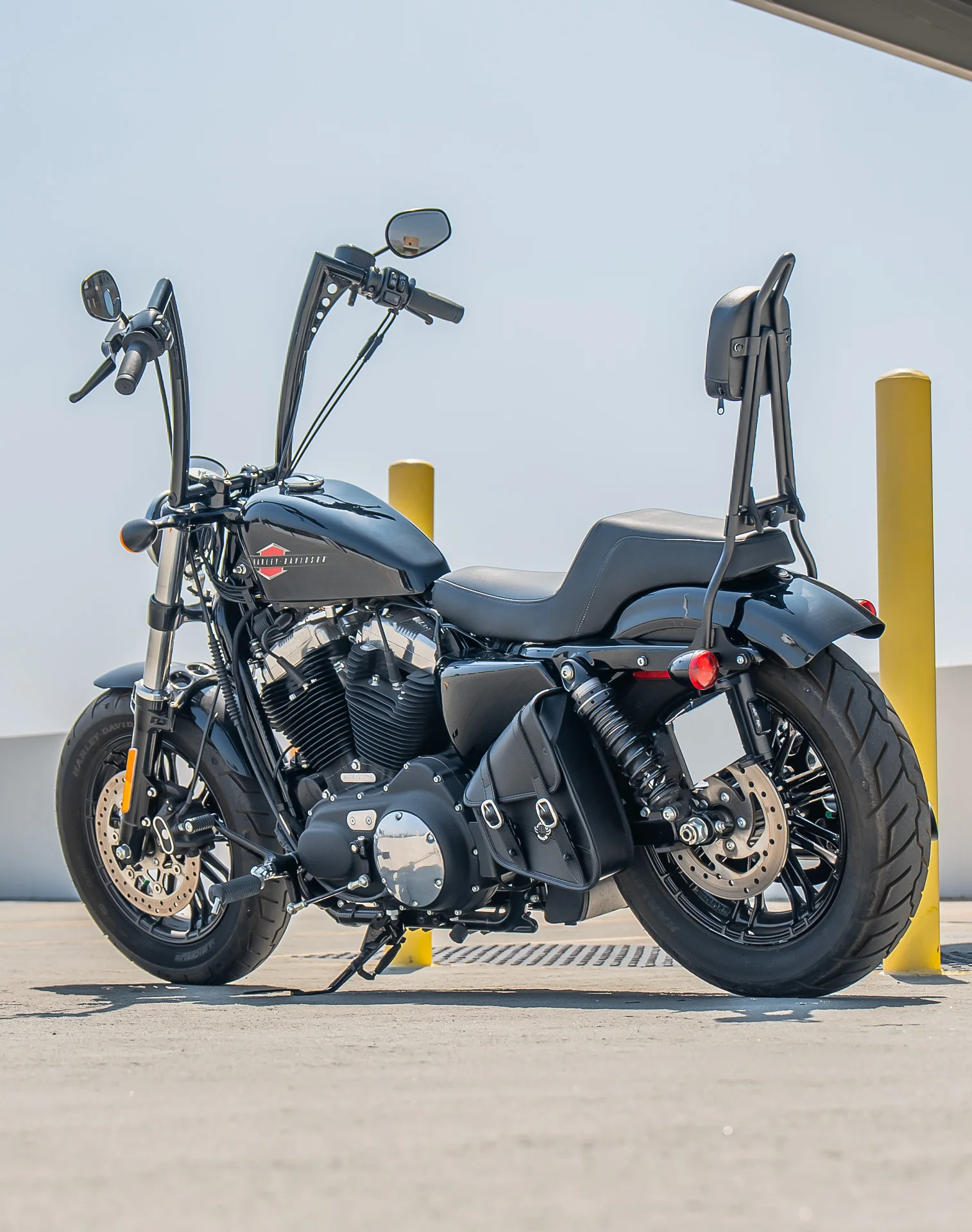 Viking Iron Born Plain Leather Short Motorcycle Backrest Pad for Indian Foldable Sissy Bar - Image 3