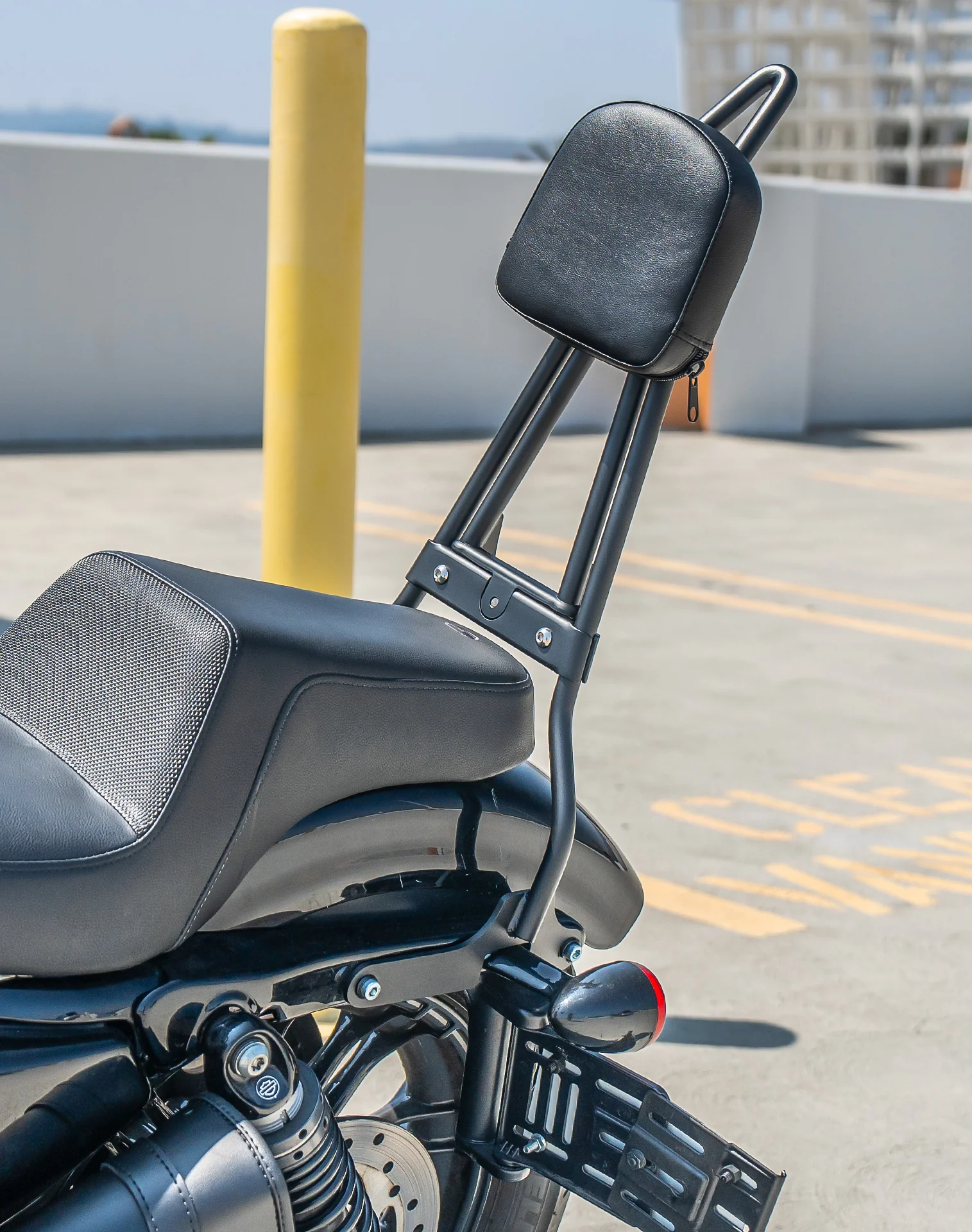 Viking Iron Born Plain Leather Short Motorcycle Backrest Pad for Indian Foldable Sissy Bar - Image 6