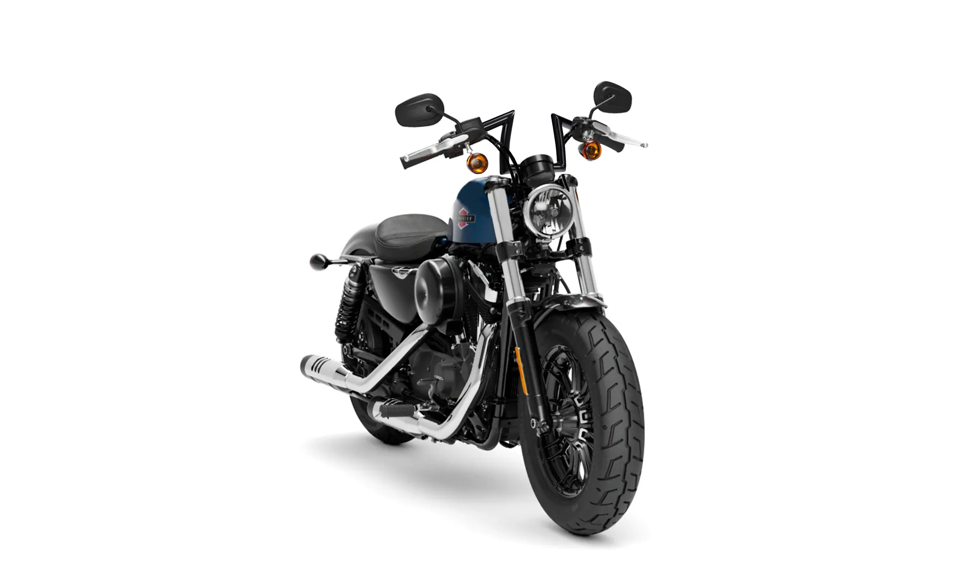 Viking Iron Born Z Handlebar For Harley Sportster Forty Eight Gloss Black - Image 2