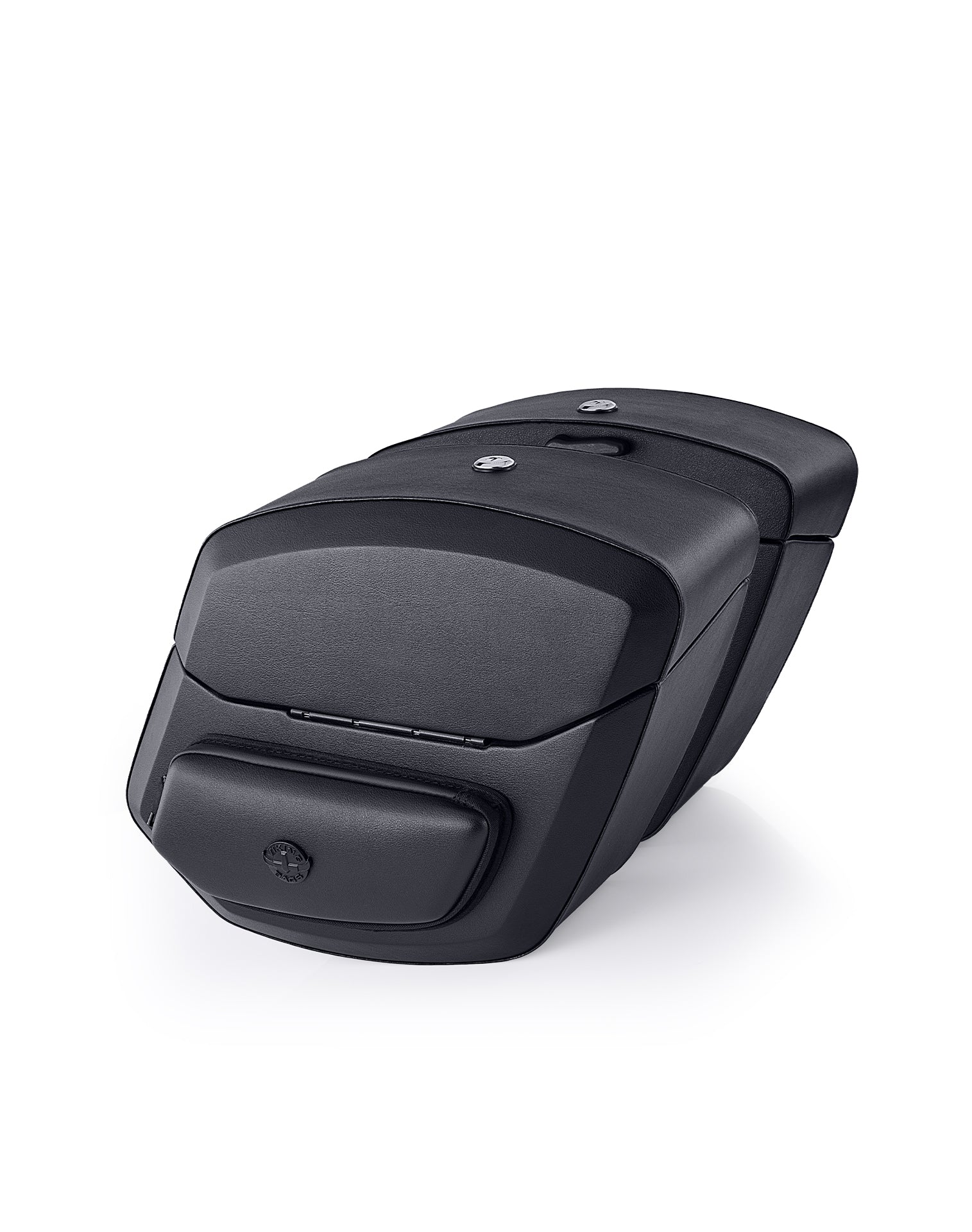 24L - Ironclad Quick-Mount Medium Harley Softail Slim FLSL Leather Wrapped Hard Saddlebags