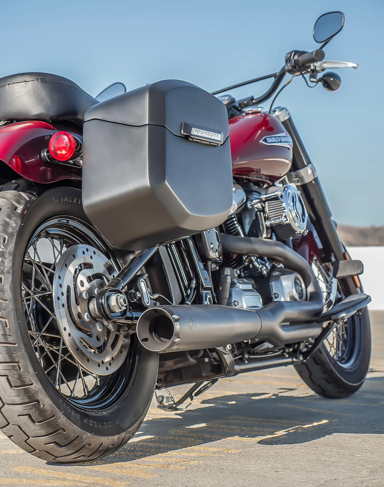 24L - Ironclad Quick-Mount Medium Harley Softail Slim FLSL Matte Hard Saddlebags - Image 3