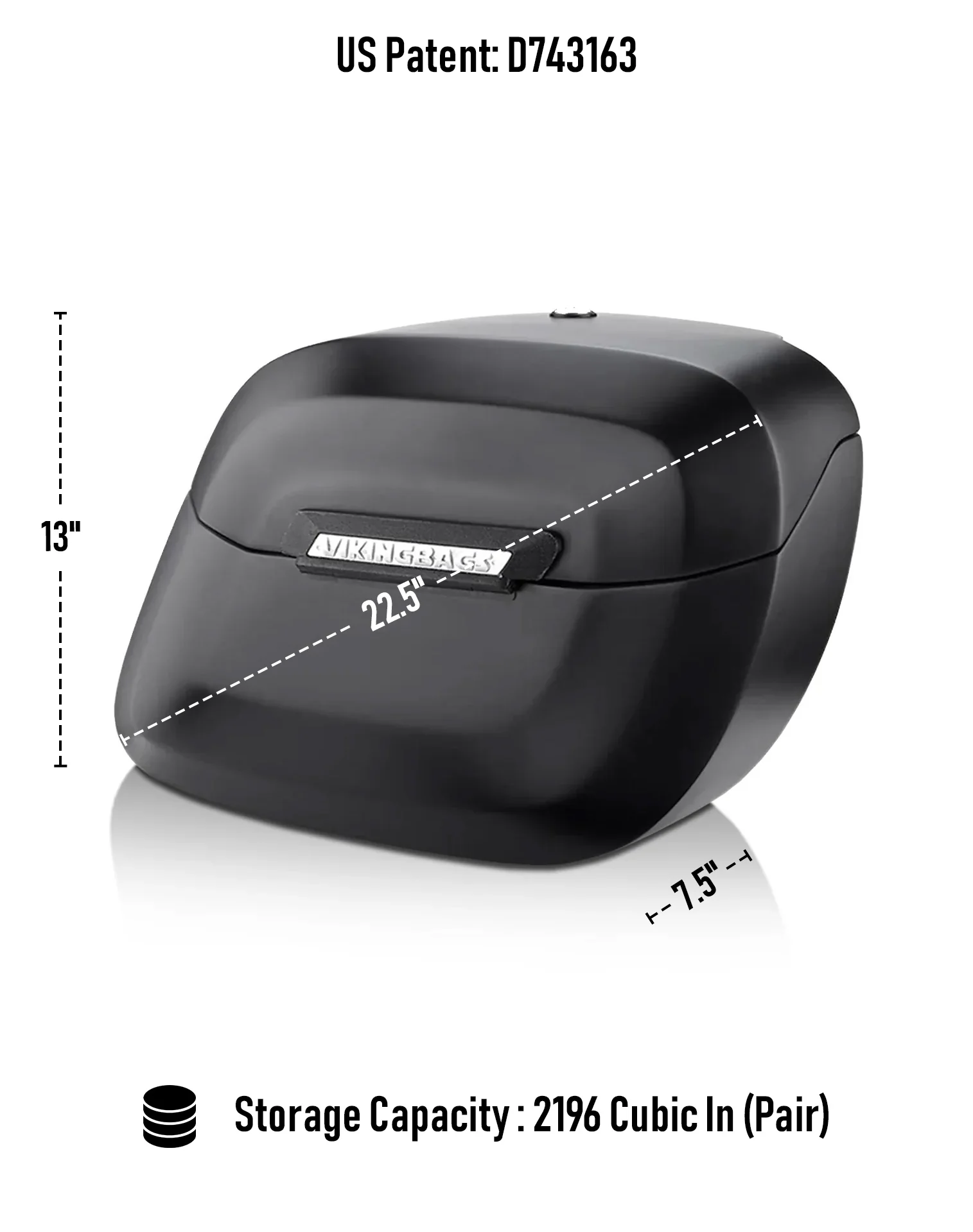 36L - Lamellar Raven Extra Large Honda Shadow 1100 Aero Shock Cutout Matte Motorcycle Hard Saddlebags - Image 3