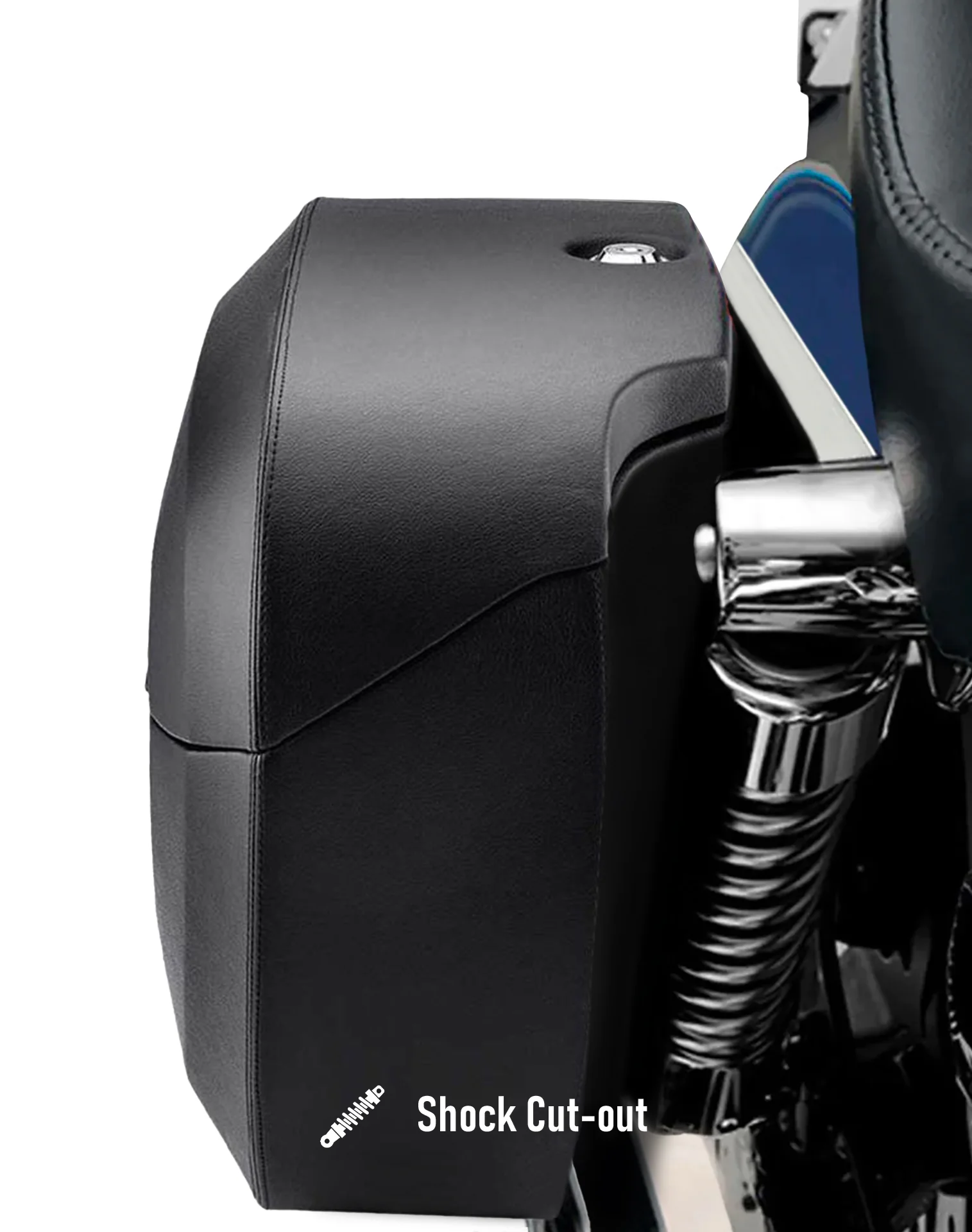36L - Lamellar Raven Extra Large Kawasaki Mean Streak 1500 Shock Cut-out Leather Covered Motorcycle Hard Saddlebags - Image 7