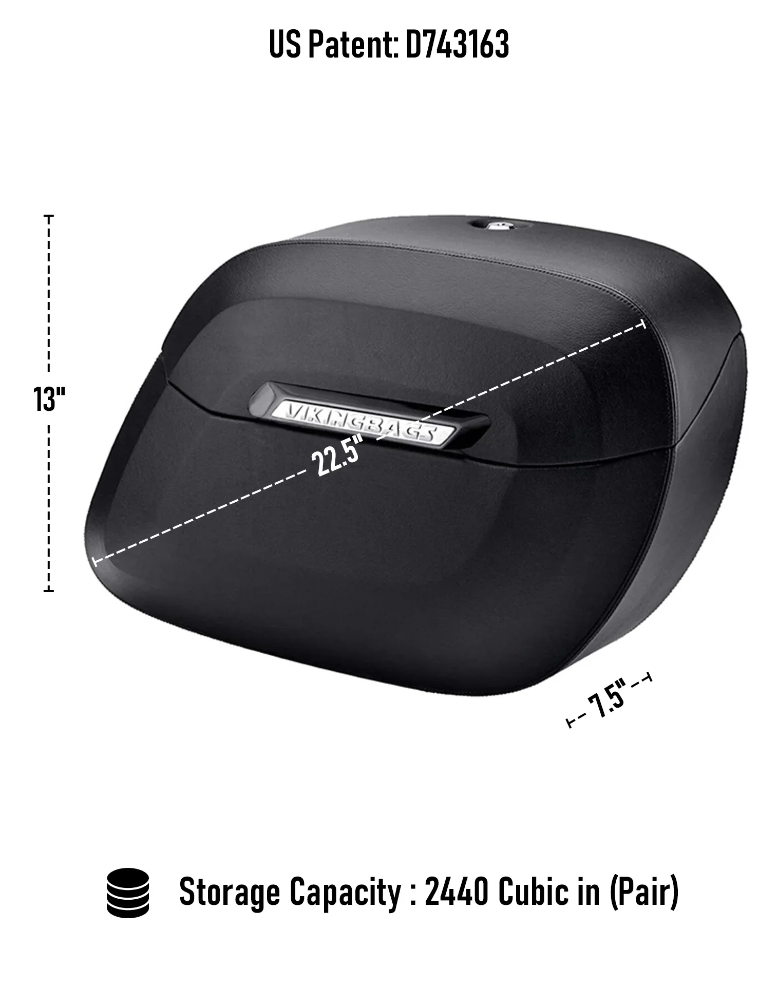 40L - Lamellar Raven Extra Large Leather Covered Motorcycle Hard Saddlebags for Harley Softail Standard FXST/I - Image 3