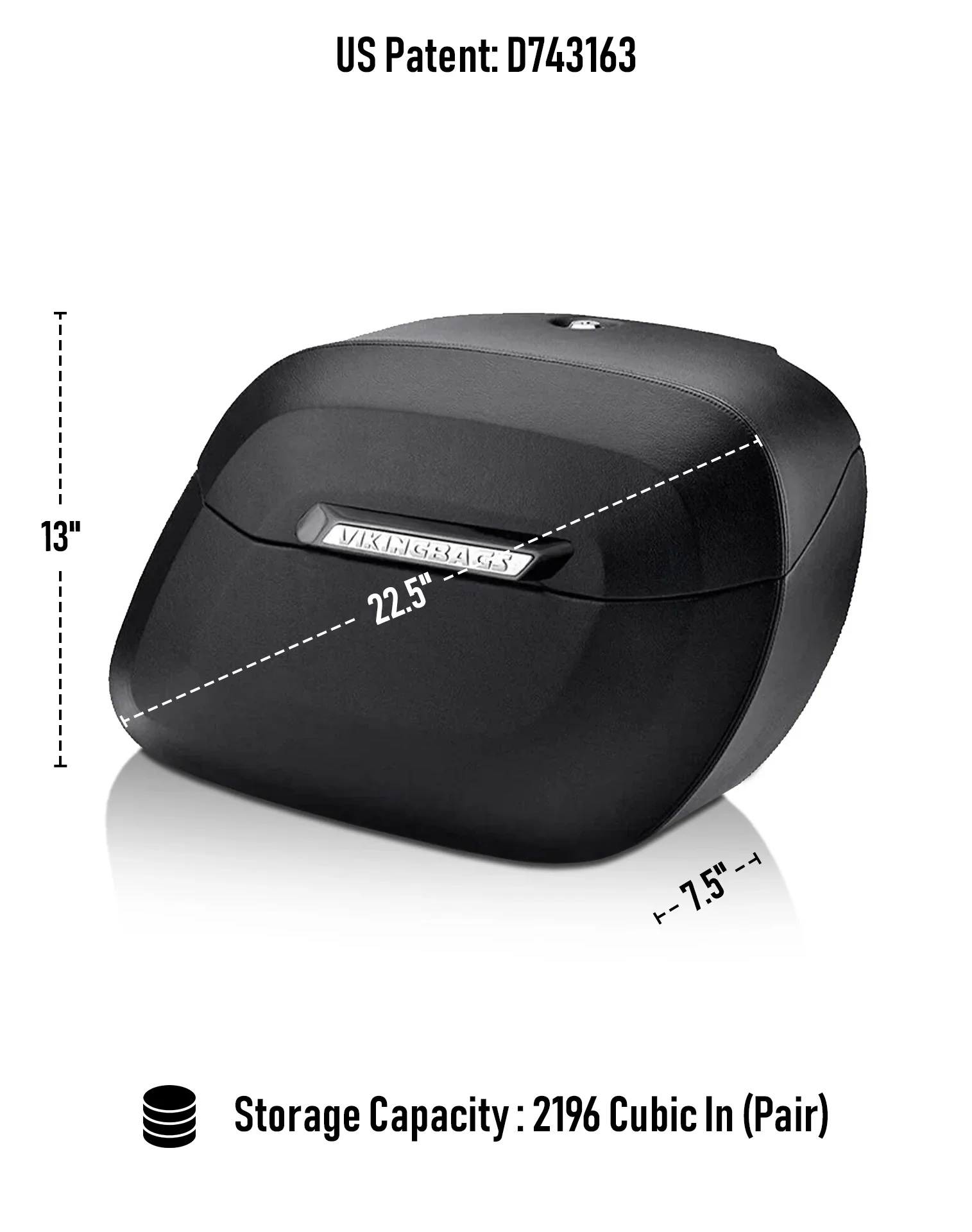 36L - Lamellar Raven Extra Large Shock Cut-out Leather Covered Hard Saddlebags for Harley Sportster 883 Custom XL883C/XLH883C - Image 3