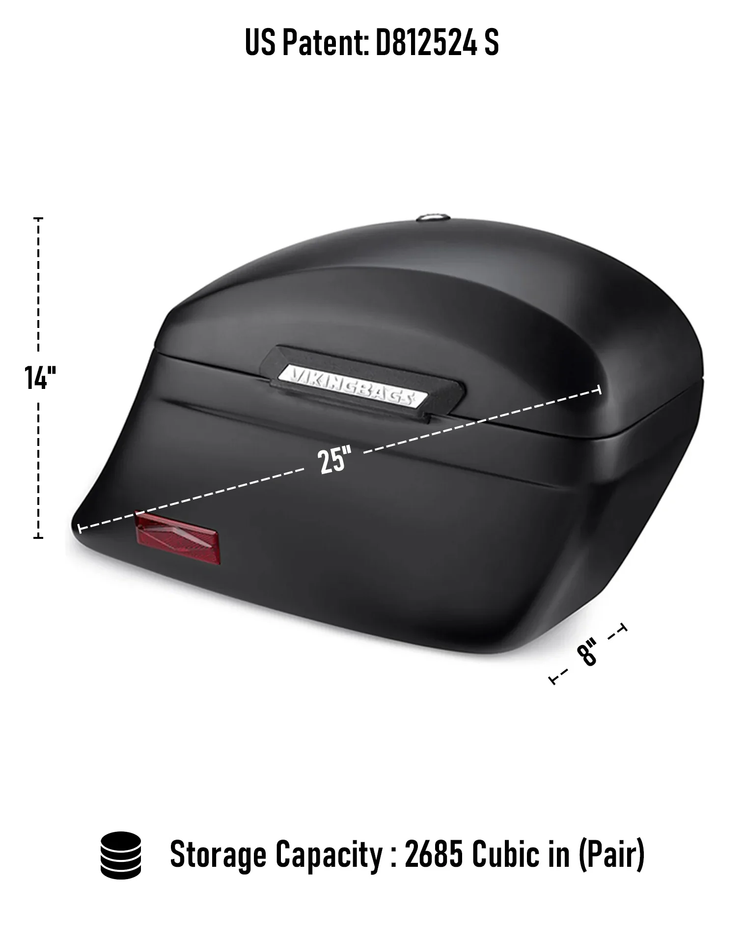 44L - Lamellar Stallion Extra Large Honda VTX 1800 S Matte Motorcycle Hard Saddlebags - Image 3