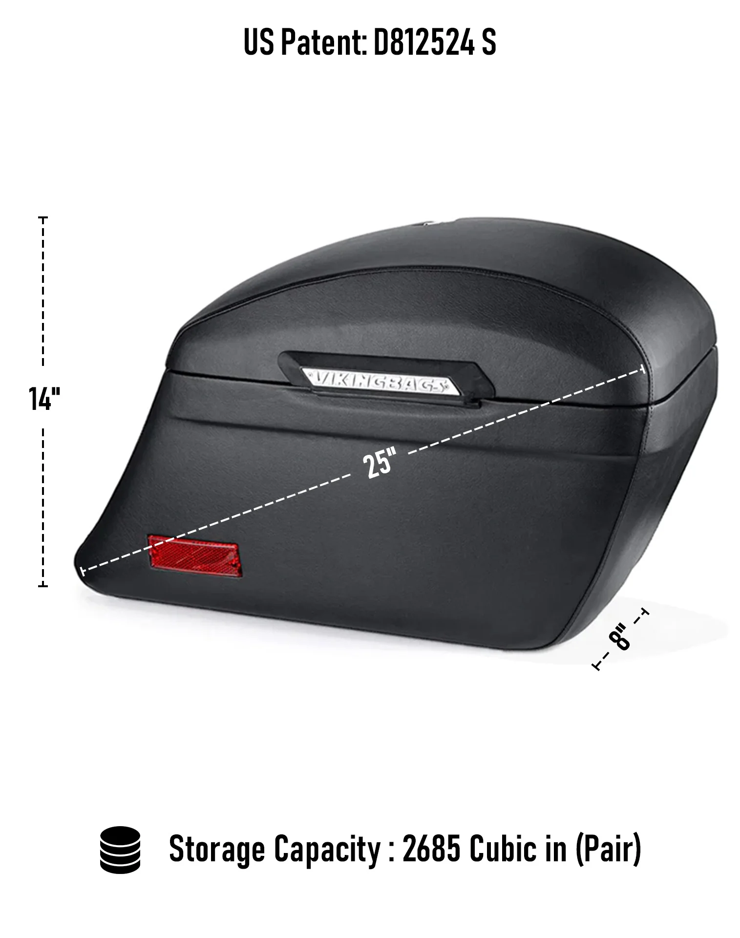 44L - Lamellar Stallion Extra Large Yamaha V Star 950 Tourer Leather Covered Motorcycle Hard Saddlebags - Image 3