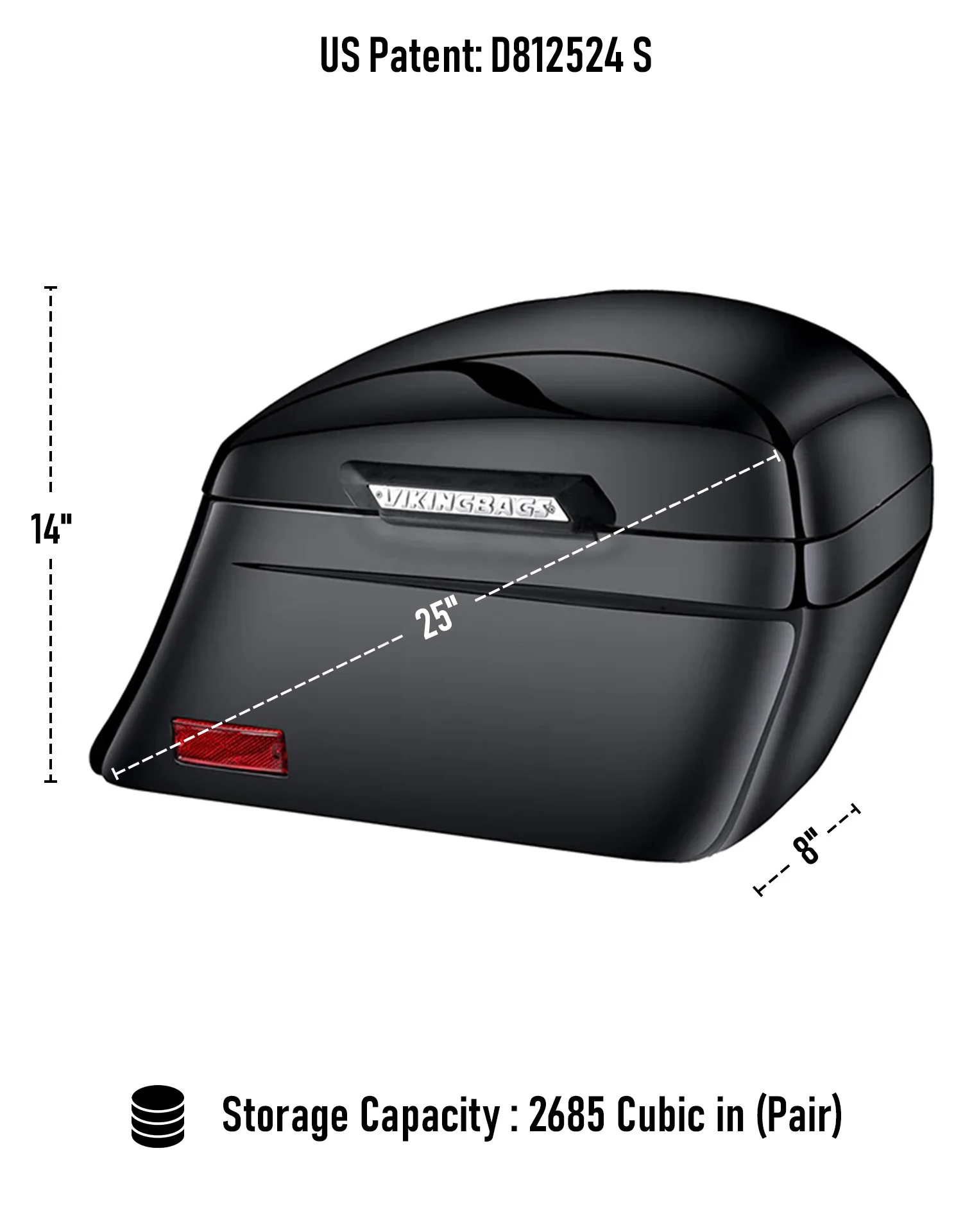44L - Lamellar Stallion Extra Large Yamaha V Star 950 Tourer Painted Motorcycle Hard Saddlebags - Image 3