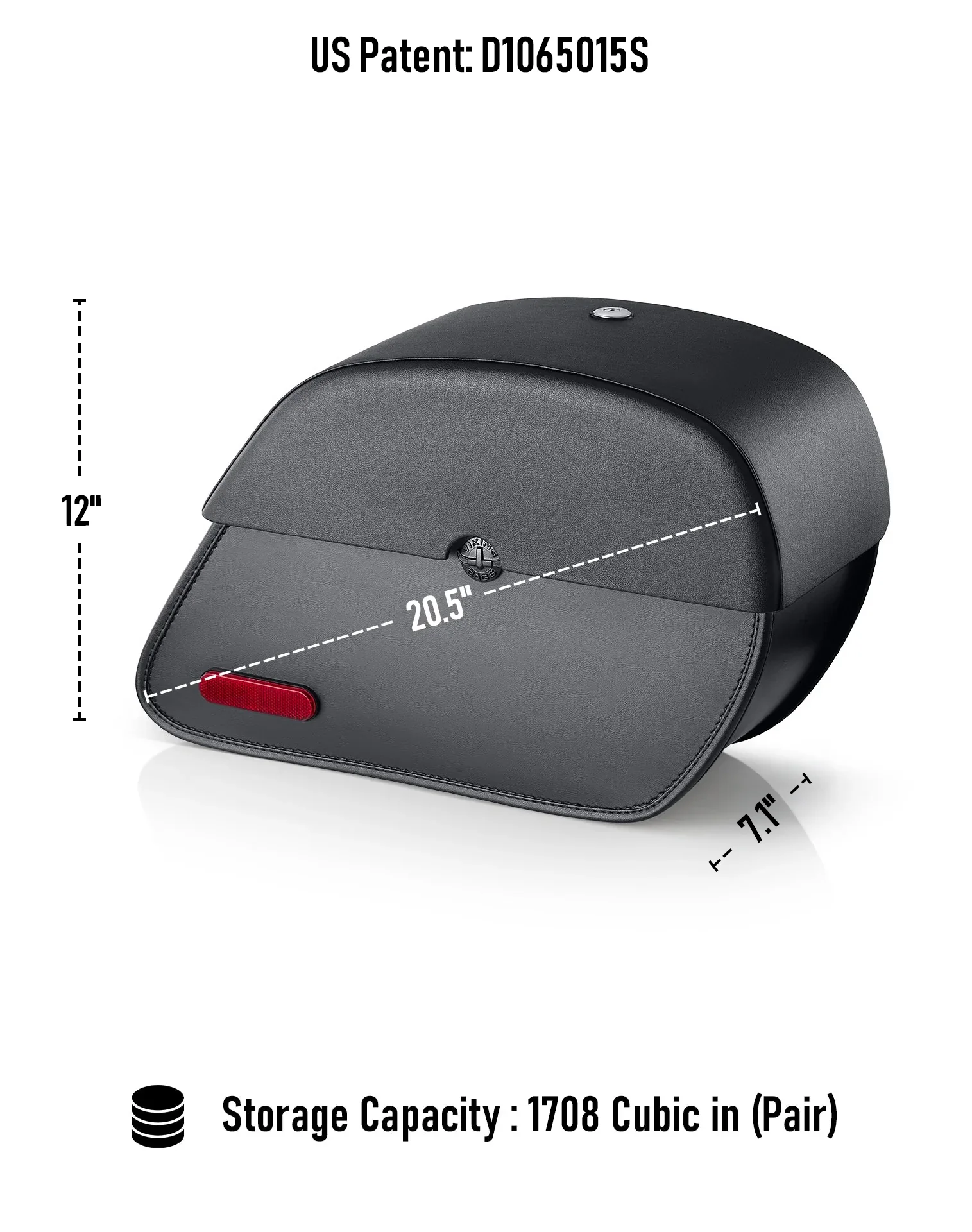 28L - Panzer Medium Hard Mount Honda Shadow 1100 Aero Leather Motorcycle Saddlebags - Image 3