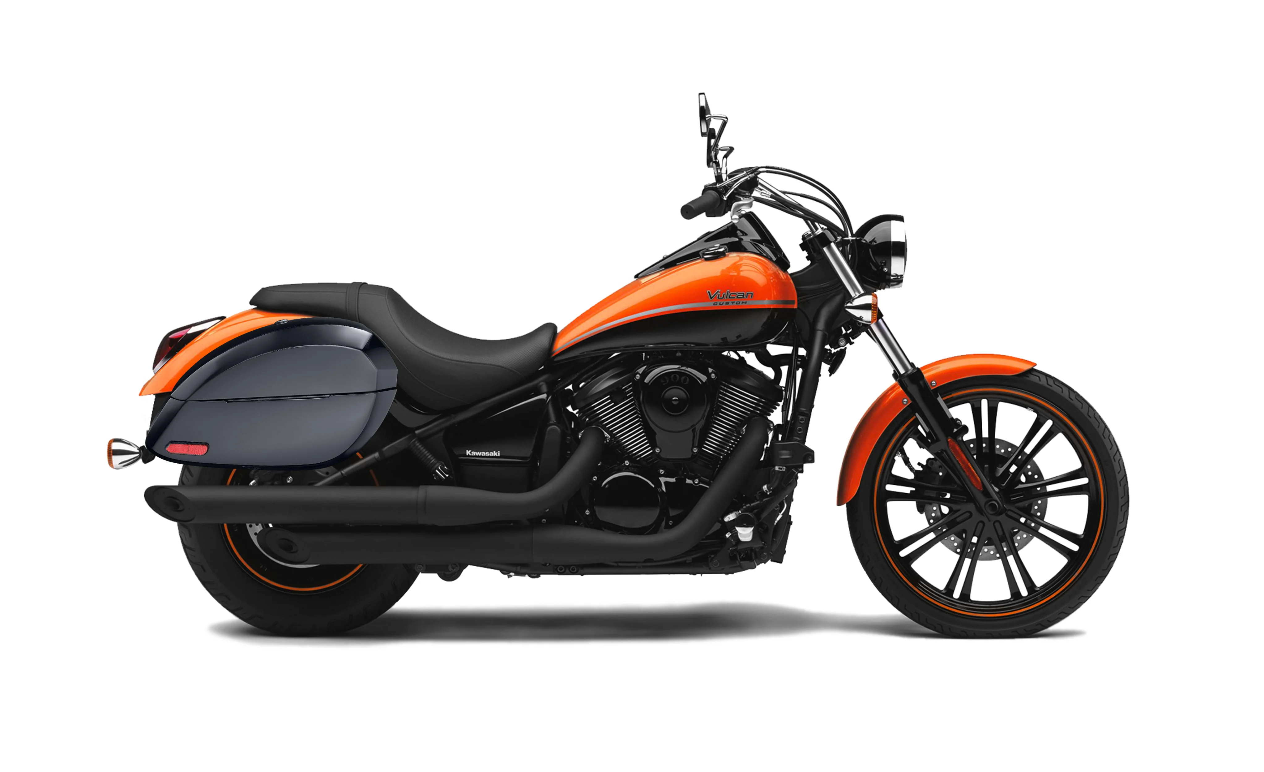 28L - Phantom Large Kawasaki Vulcan 900 Custom VN900C Painted Motorcycle Hard Saddlebags - Image 2