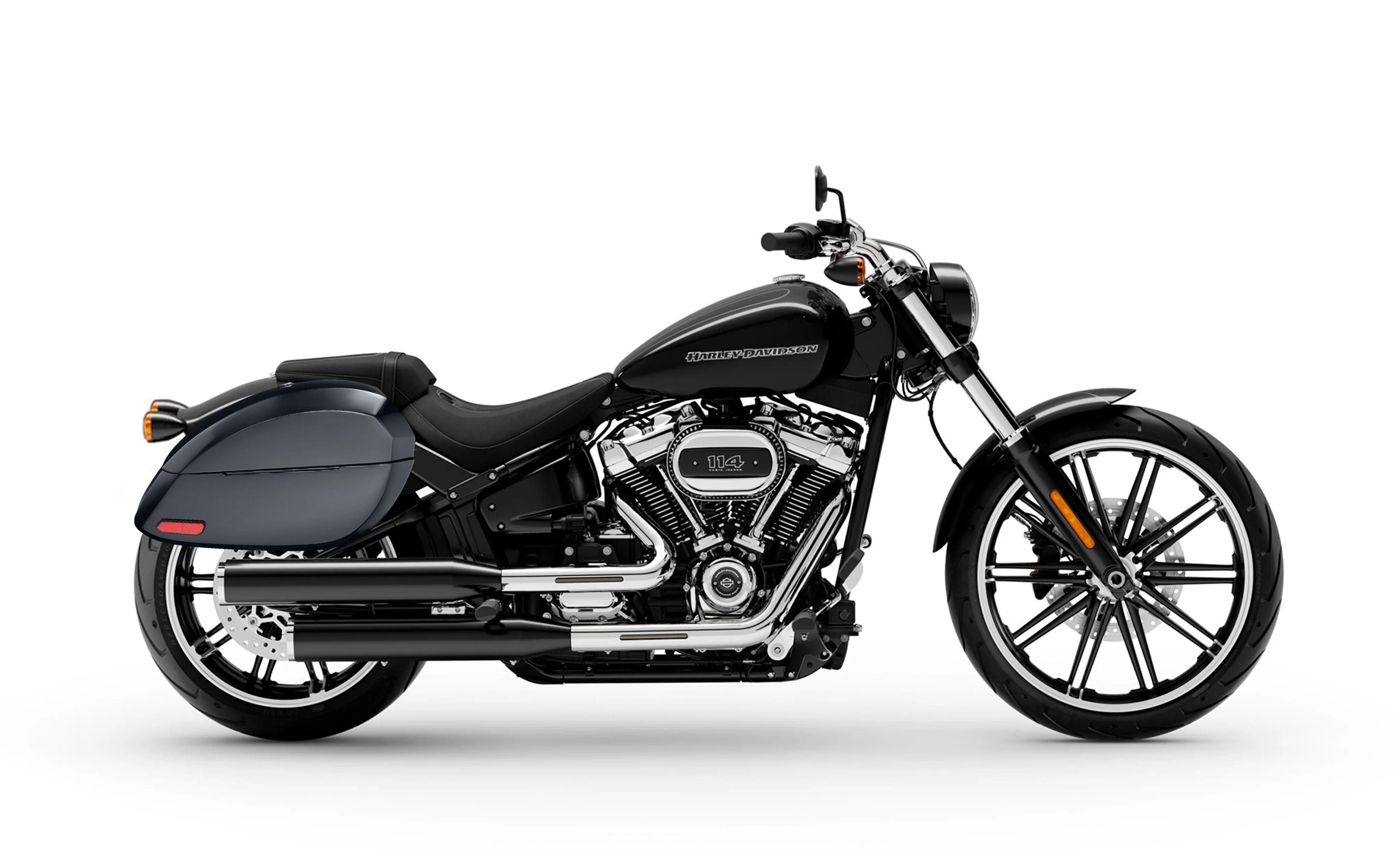 28L - Phantom Large Painted Motorcycle Hard Saddlebags For Harley Softail Breakout FXBR/S - Image 2