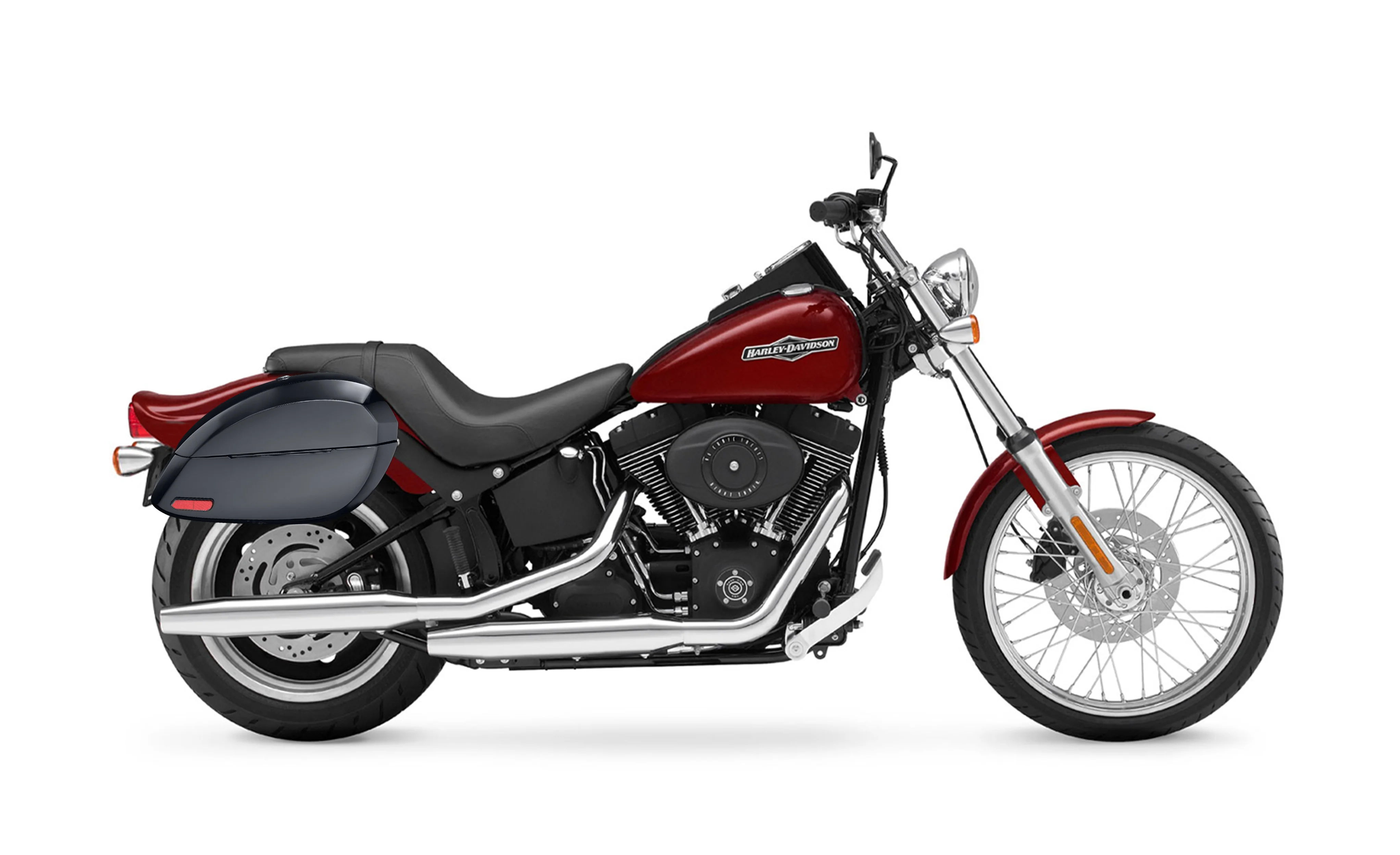 28L - Phantom Large Painted Motorcycle Hard Saddlebags For Harley Softail Night Train FXSTB/I - Image 2