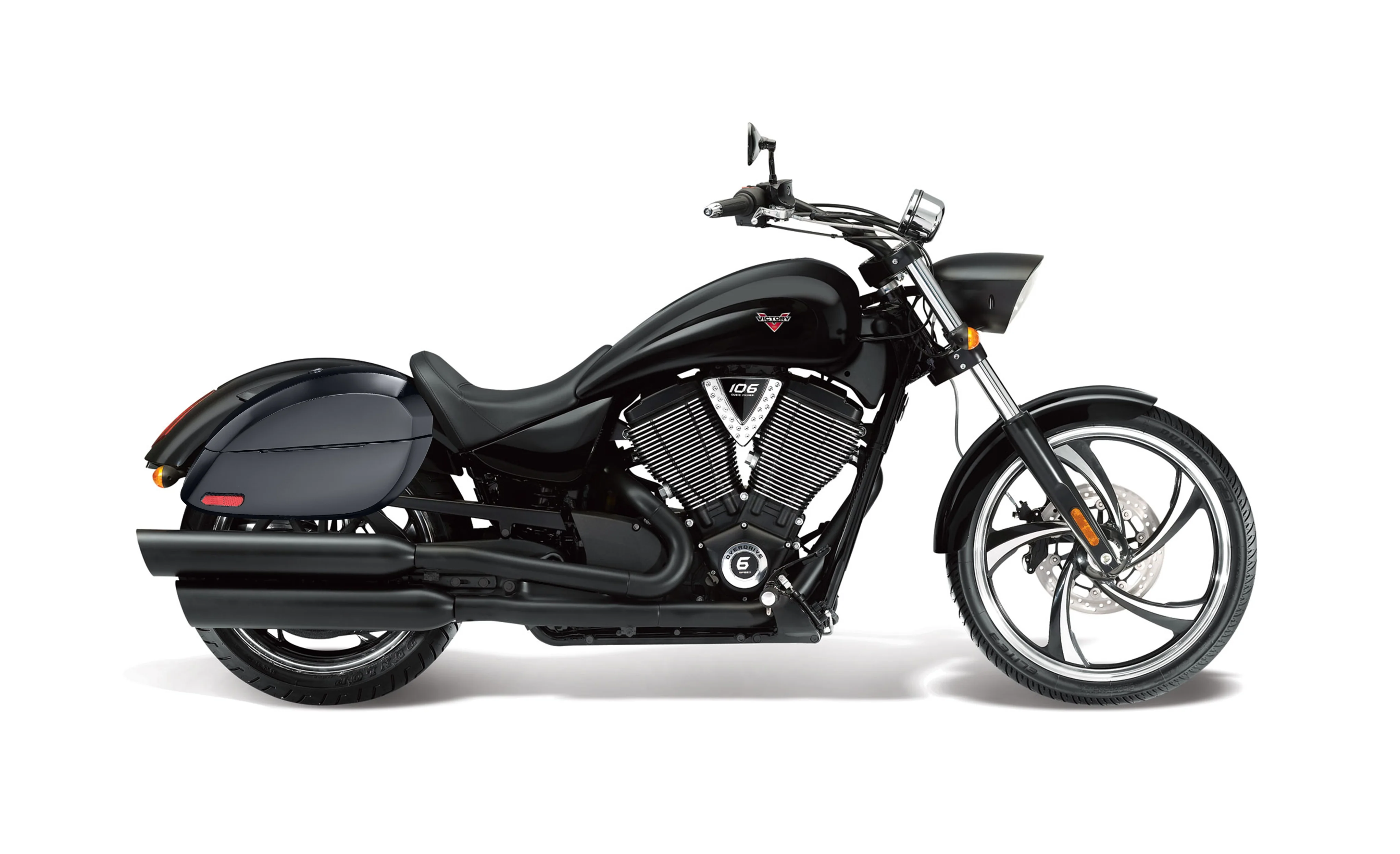 28L - Phantom Large Victory 8 Ball Painted Motorcycle Hard Saddlebags - Image 2
