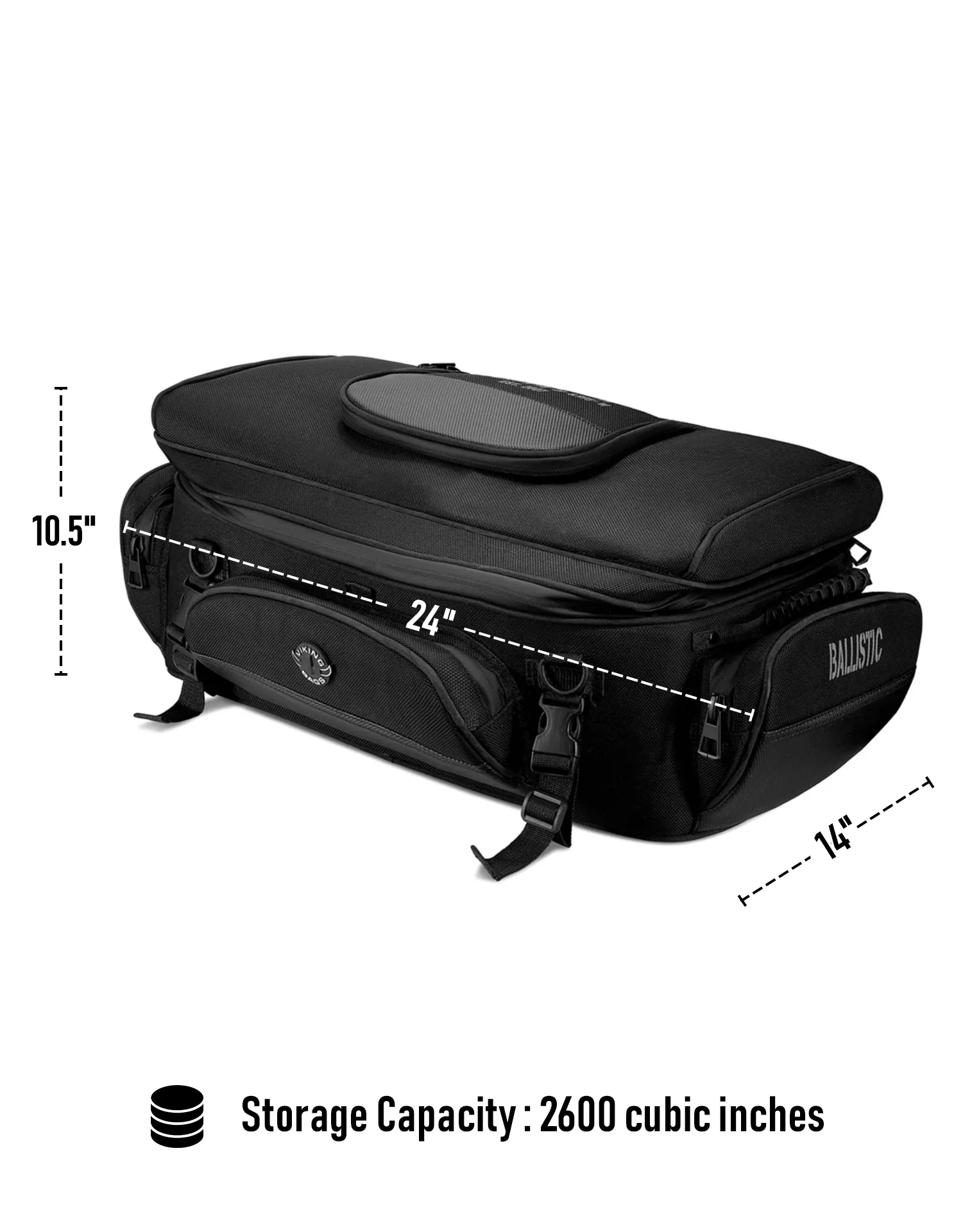 42L - Voyage Elite XL Kawasaki Motorcycle Luggage Rack Bag - Image 8