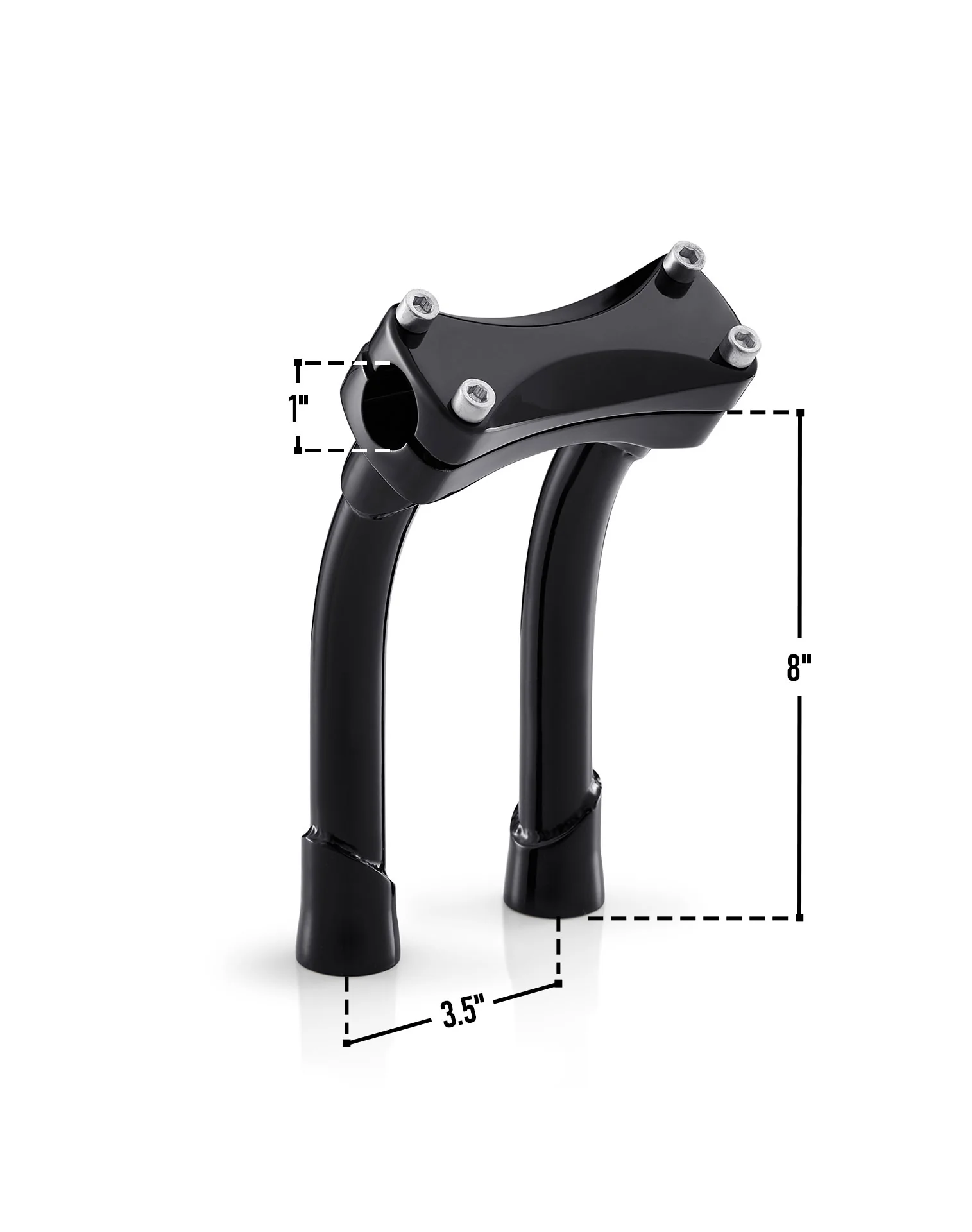 Viking Warlock 8" Pullback Handlebar Risers for Harley Dyna Low Rider FXDL/I Gloss Black - Image 5